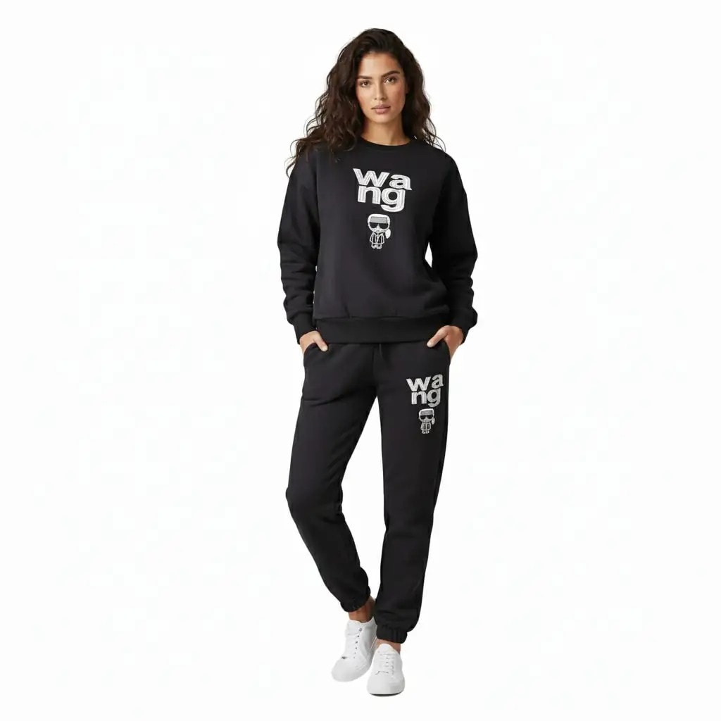 Kostum Sportiv Femrash Outlet Women's Sweatsuit Set  - Black