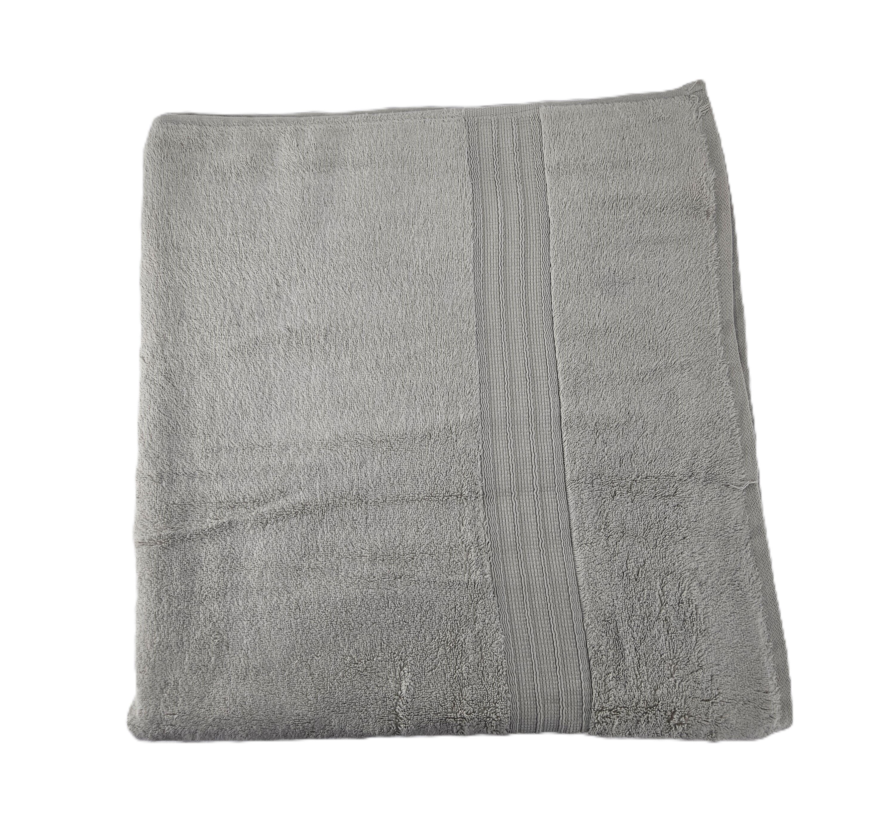Peshqir Banje Trupi Gri e Hapur Me Fashe 1 Cope 100x180 cm 1,010 gr
