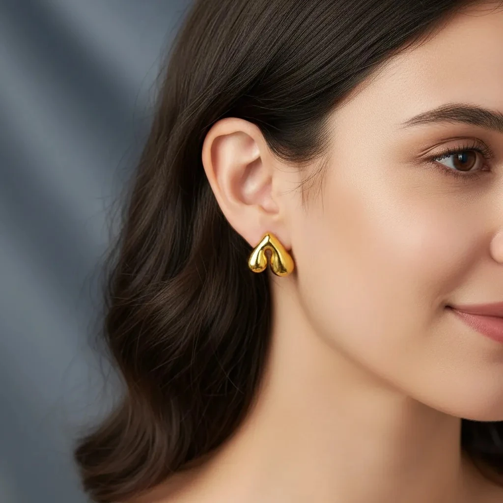 Vathe Femrash Çeliku M38 Stainless Steel Ngjyre Gold Women Earrings