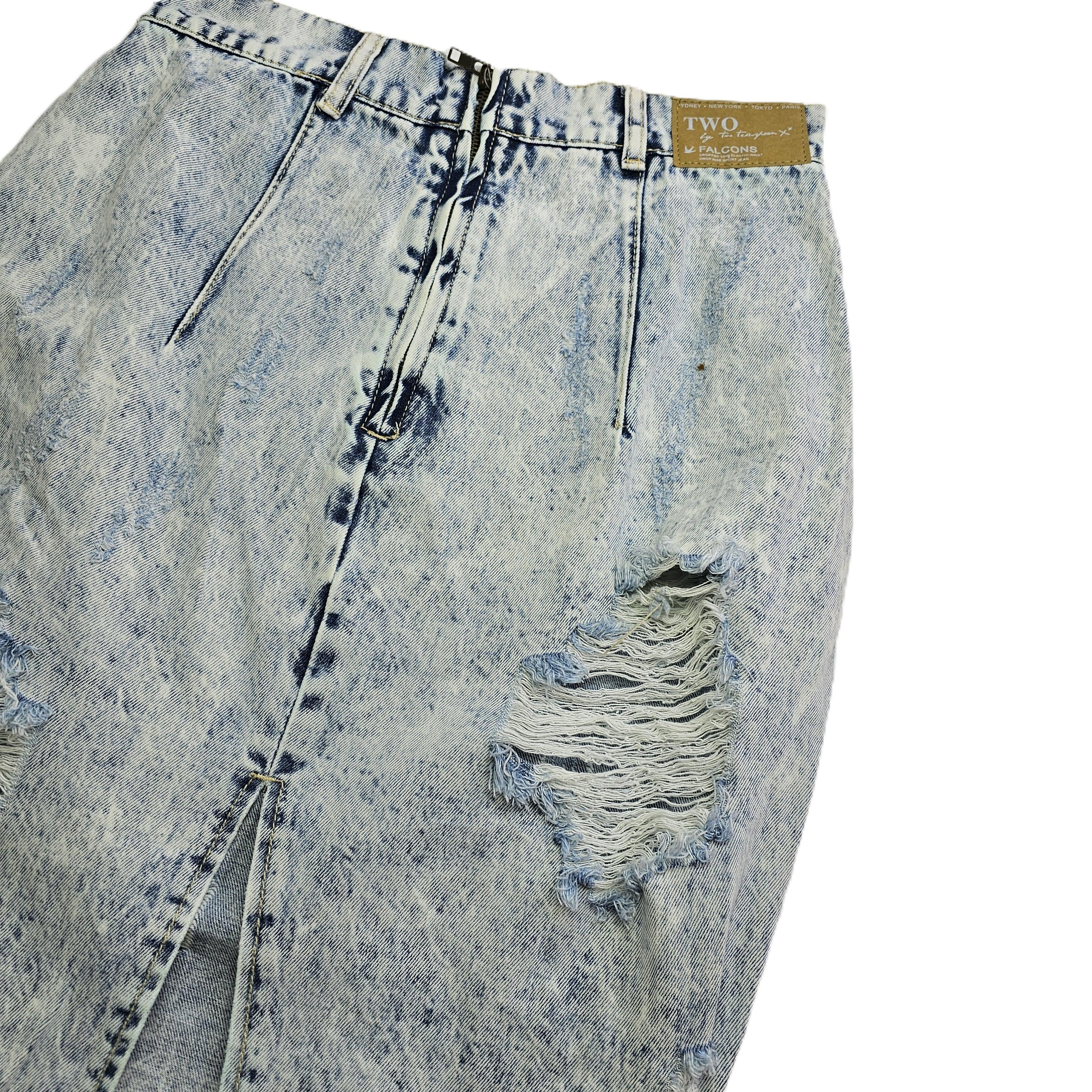 Fund Xhins Femrash me Detaj te Grisurash S.Hand/Denim Skirt