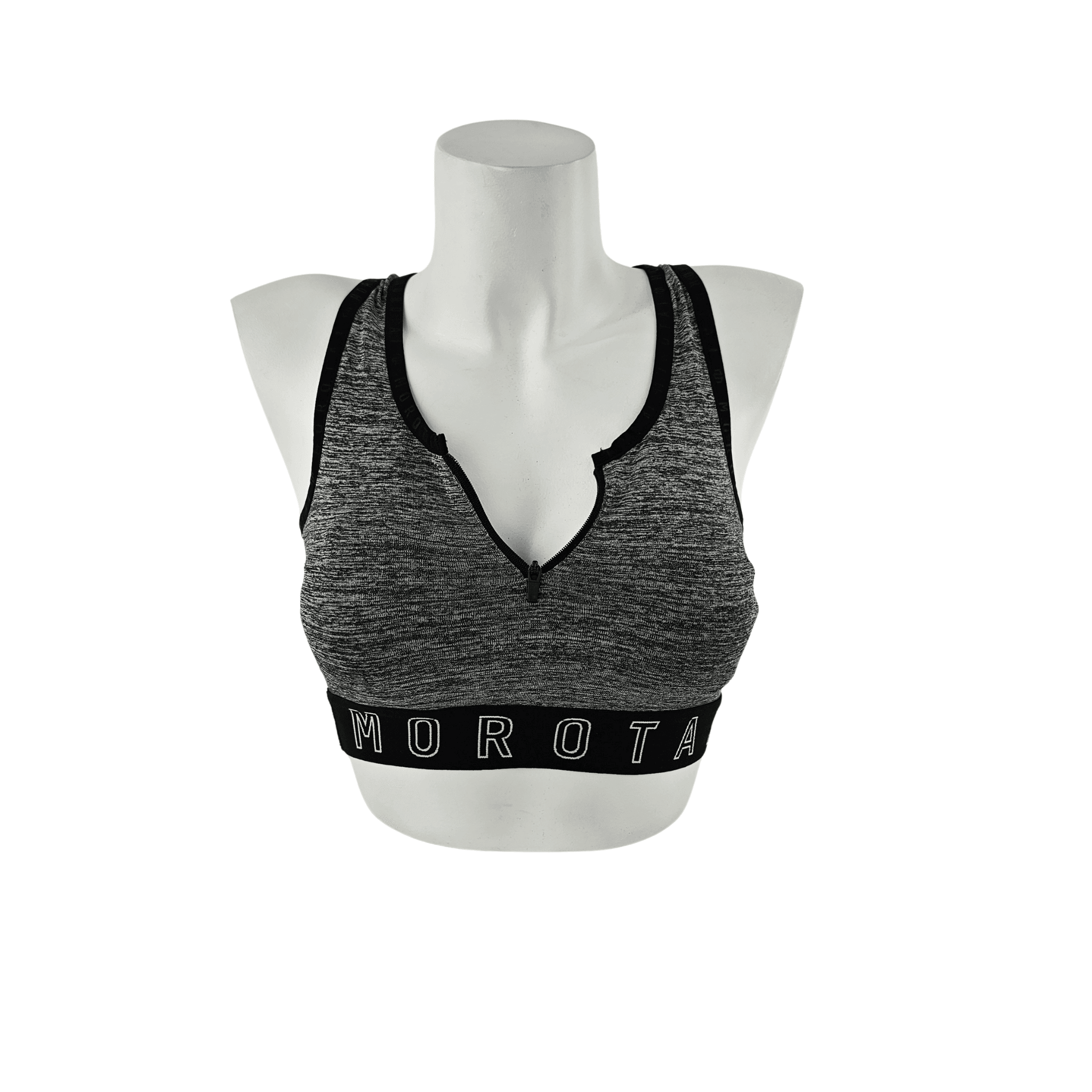 Fitness Crop Top Morotai Ngjyre Gri e Erret me te Zeze Outlet