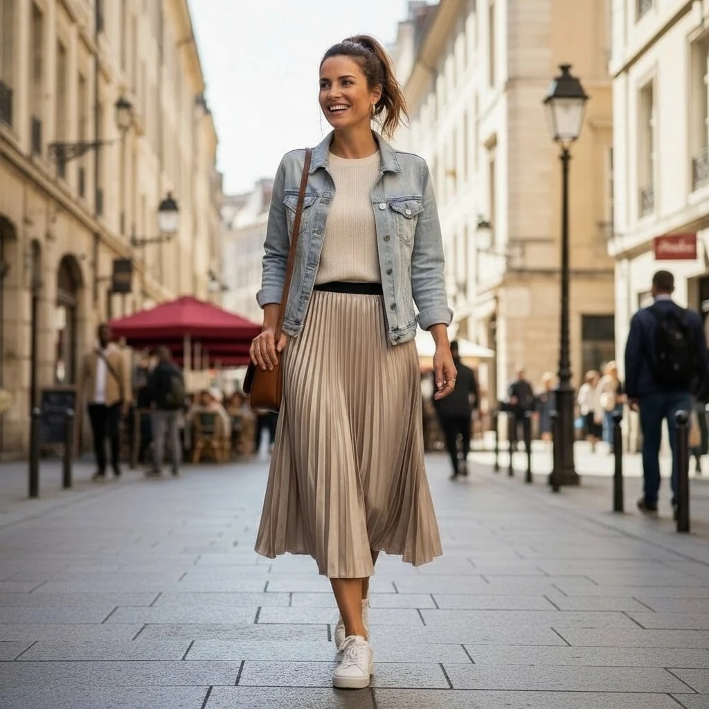 Fund Femrash Zara me Pala Korenti Ngjyre Gold Outlet Skirt