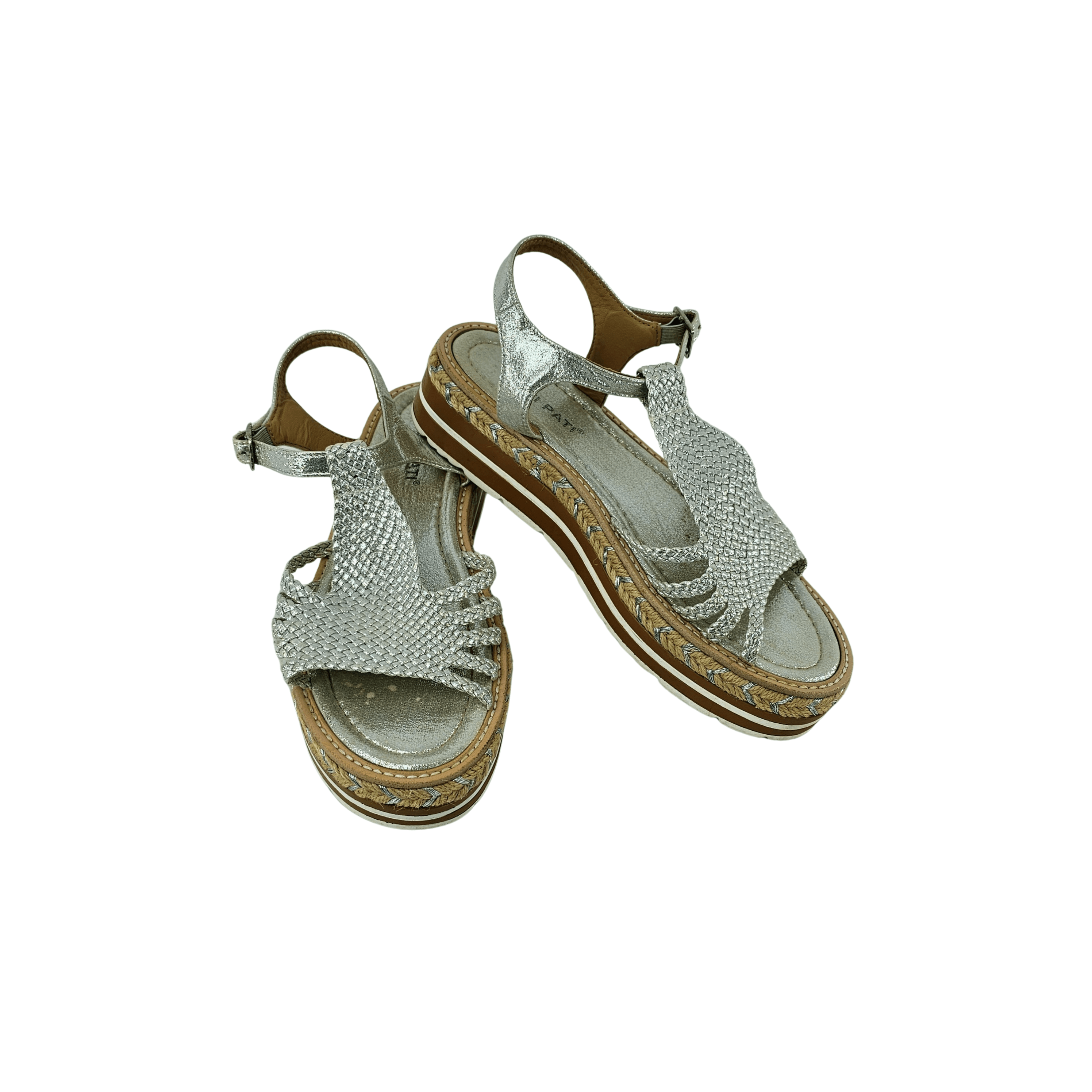 Sandale Femrash Ngjyre Gri e Hapur me Shkelqim dhe Detaje Kashte S.Hand Womens Sandals