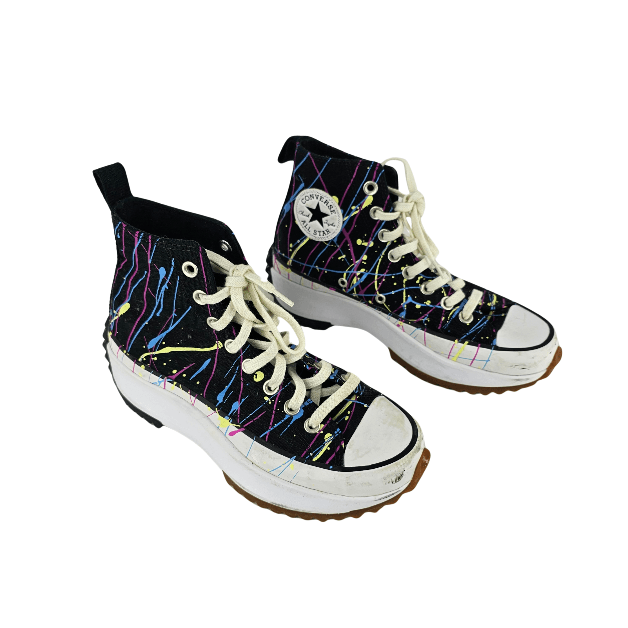 Atlete Femrash Converse All Star Ngjyre Bardhe e Zi me Dizajn Abstrakt S.Hand/Trainers