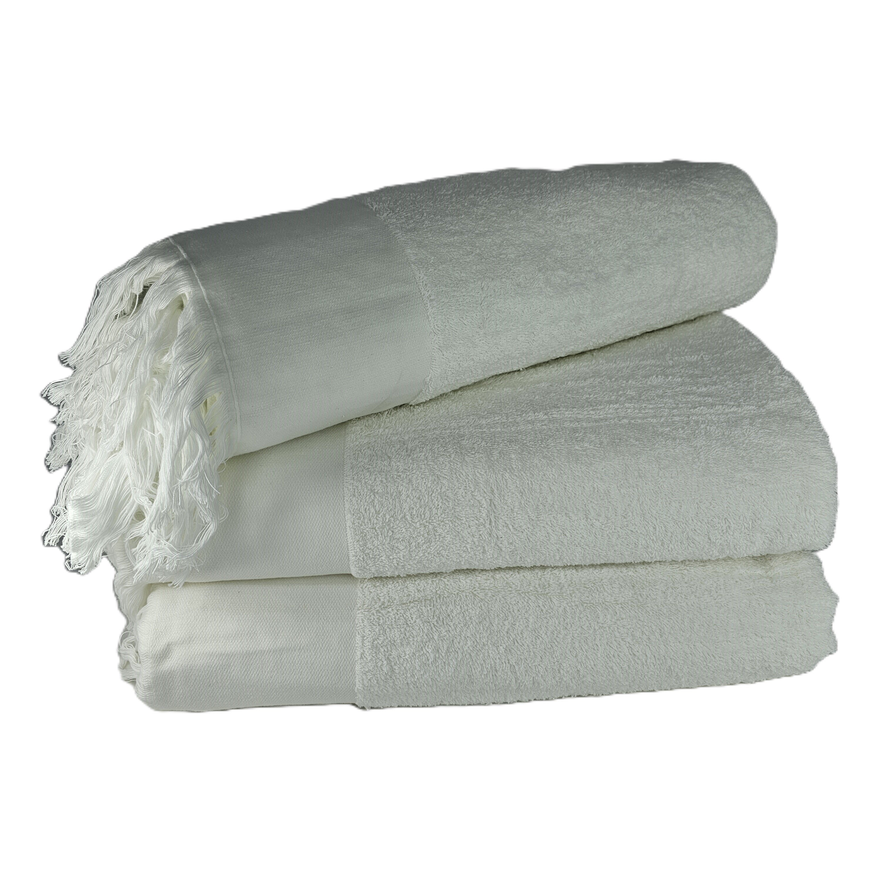 Peshqir Banje Trupi I Bardhe Me Dizajn Me Fije Anash 1 Cope  100x150 cm 760 gr 