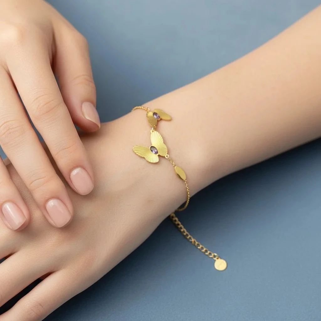 Byzylyk Femrash Celiku Stainless Steel Ngjyre Gold Women Braceletes