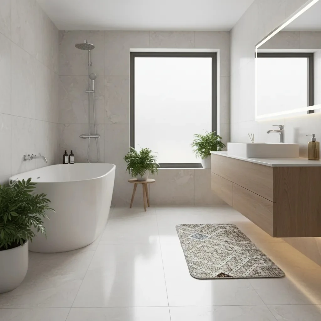 Rrugice Ngjyre Qumesht me Dizajn Bezhe dhe te Bardhe 50x80 Outlet/Runner