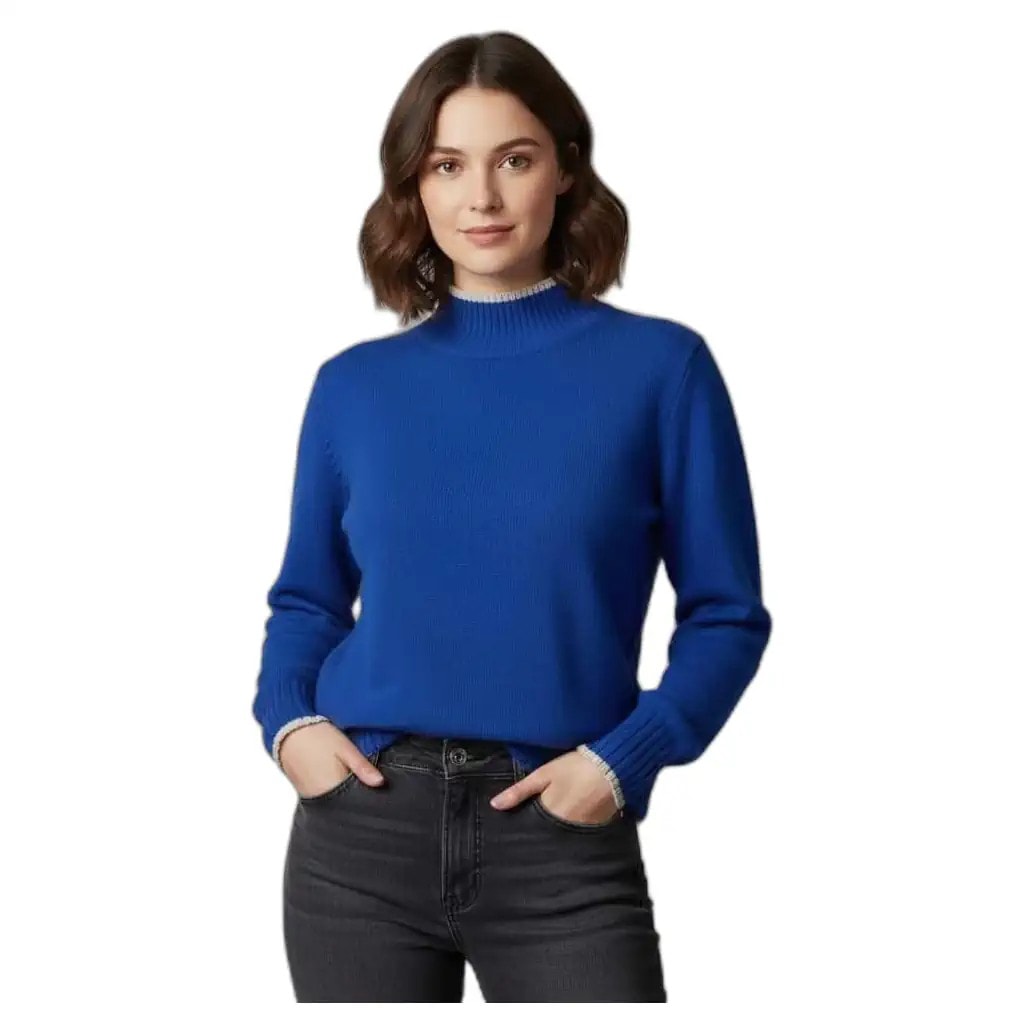 Pulover Femrash Ngjyre Blu Saksi S.Hand