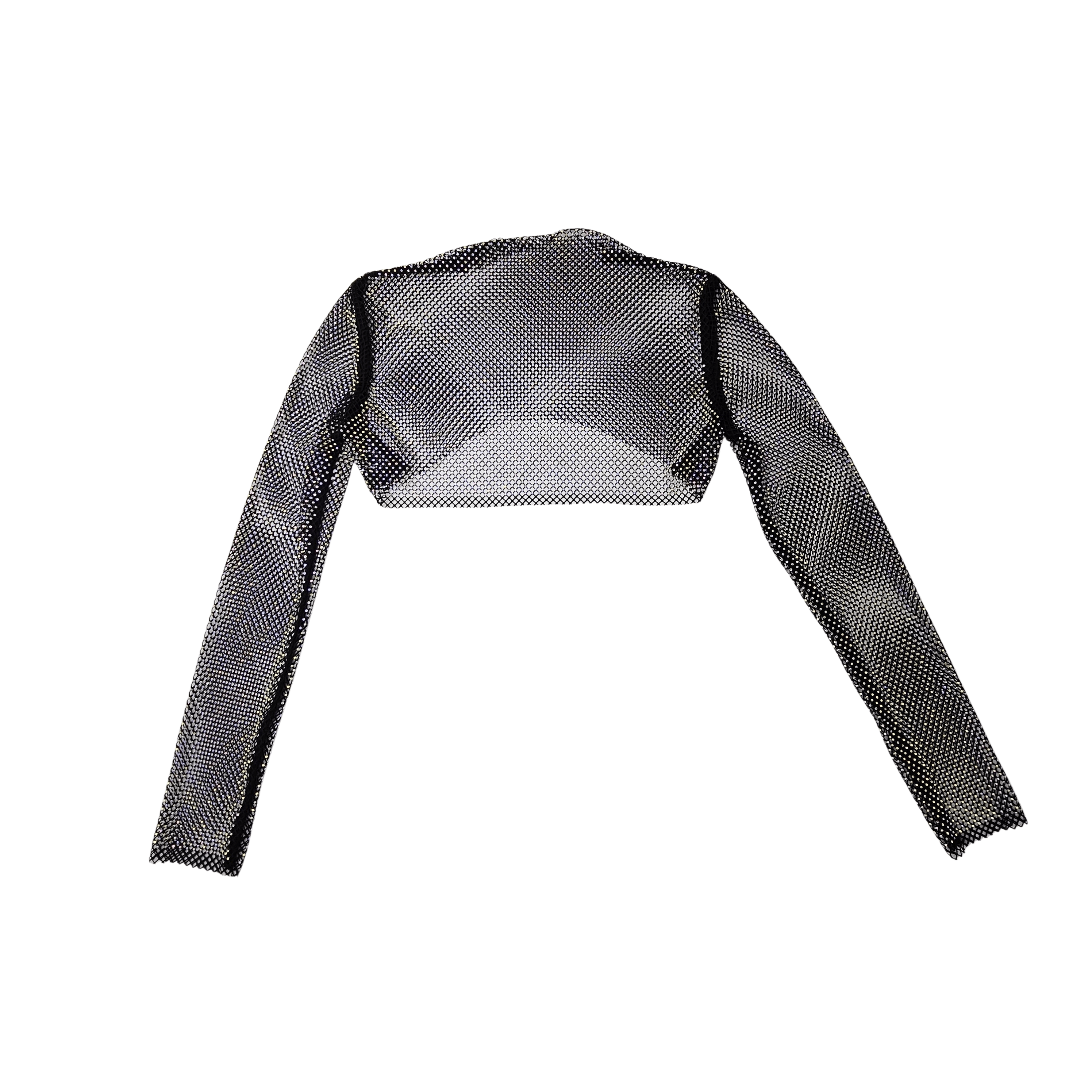 Bluze Femrash Rrjete me Gure Ngjyre e Zeze S.Hand Womens Crop Top