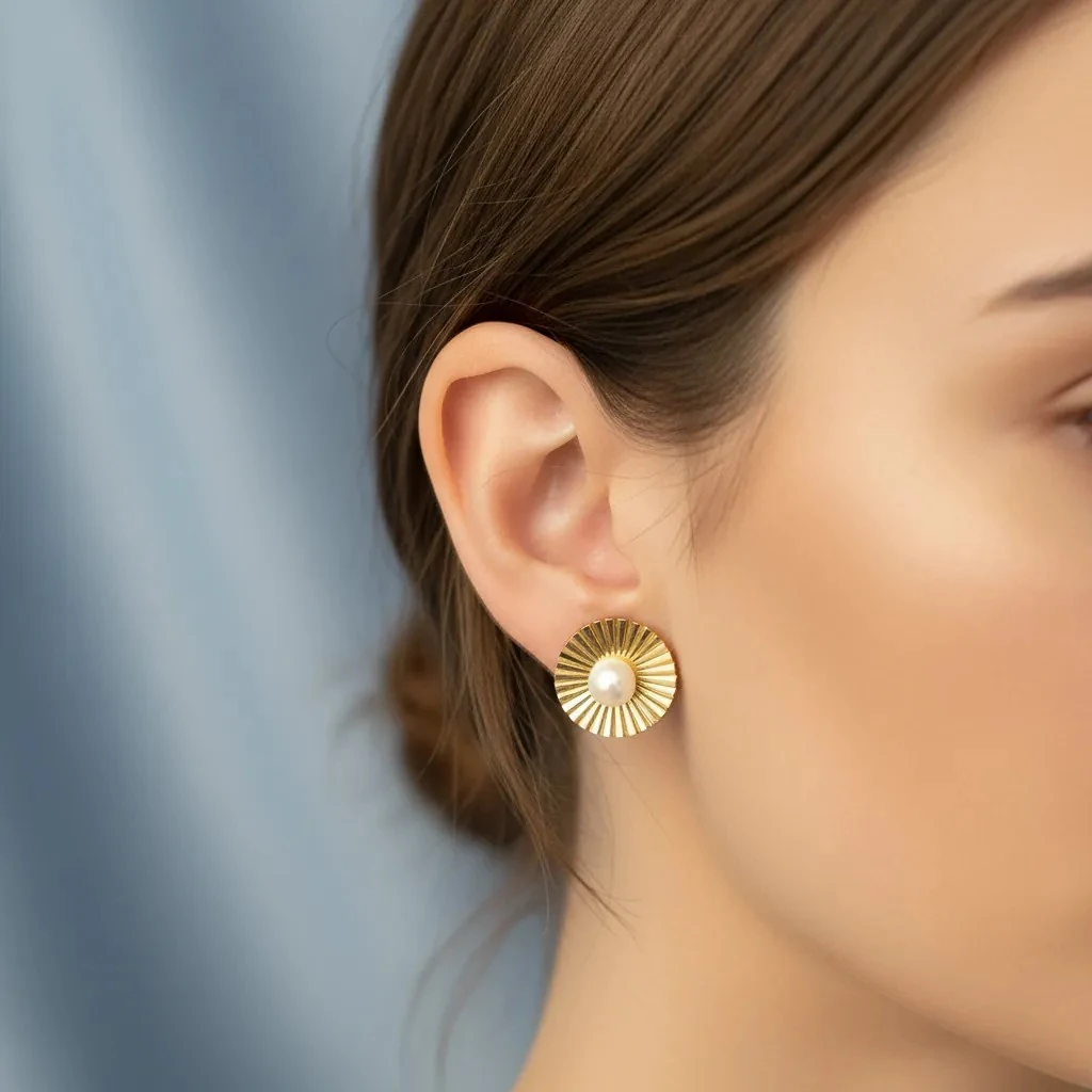 Vathe Femrash Çeliku M22 Stainless Steel Ngjyre Gold Women Earrings