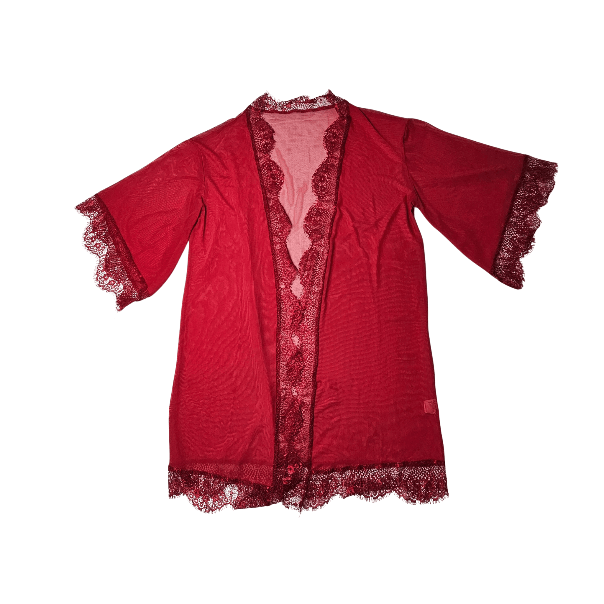 Veshje Gjumi Kemishe Tyli Ngjyre e Kuqe S.Hand Sleepwear