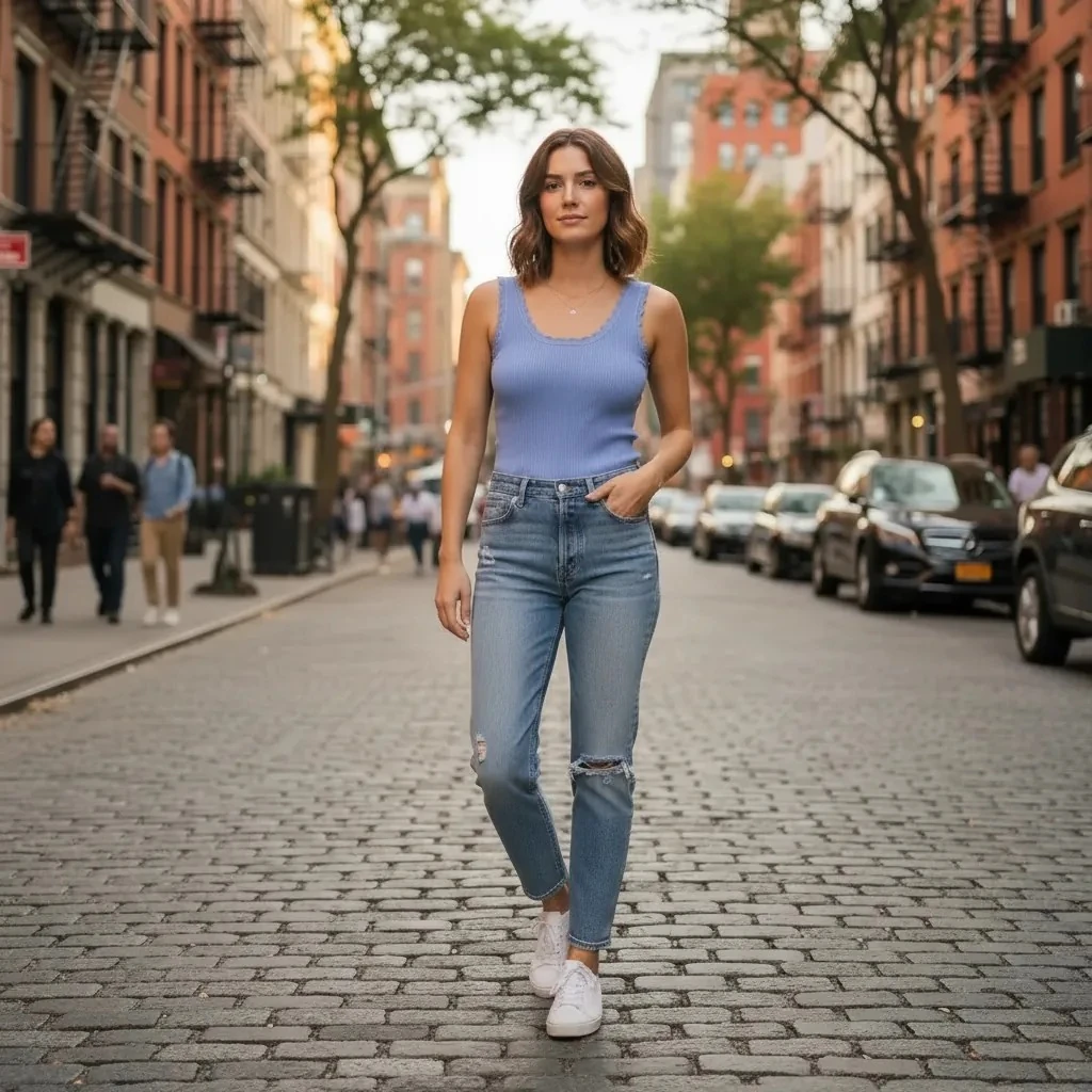 Kanatjere Femrash Ngjyre Blu Outlet Women's Blouse