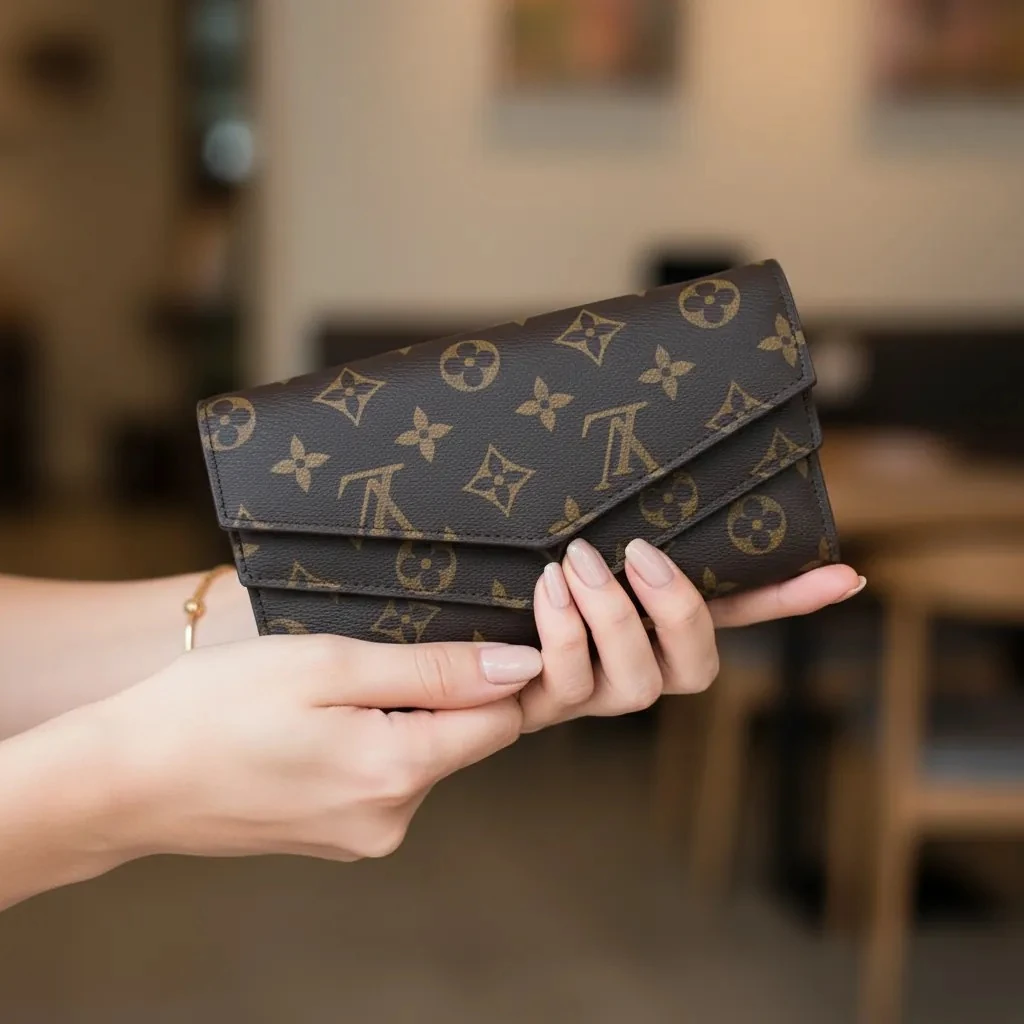 Portofol Femrash Ngjyre Kaf me Dizajn Bezhe S.Hand Women's Wallet