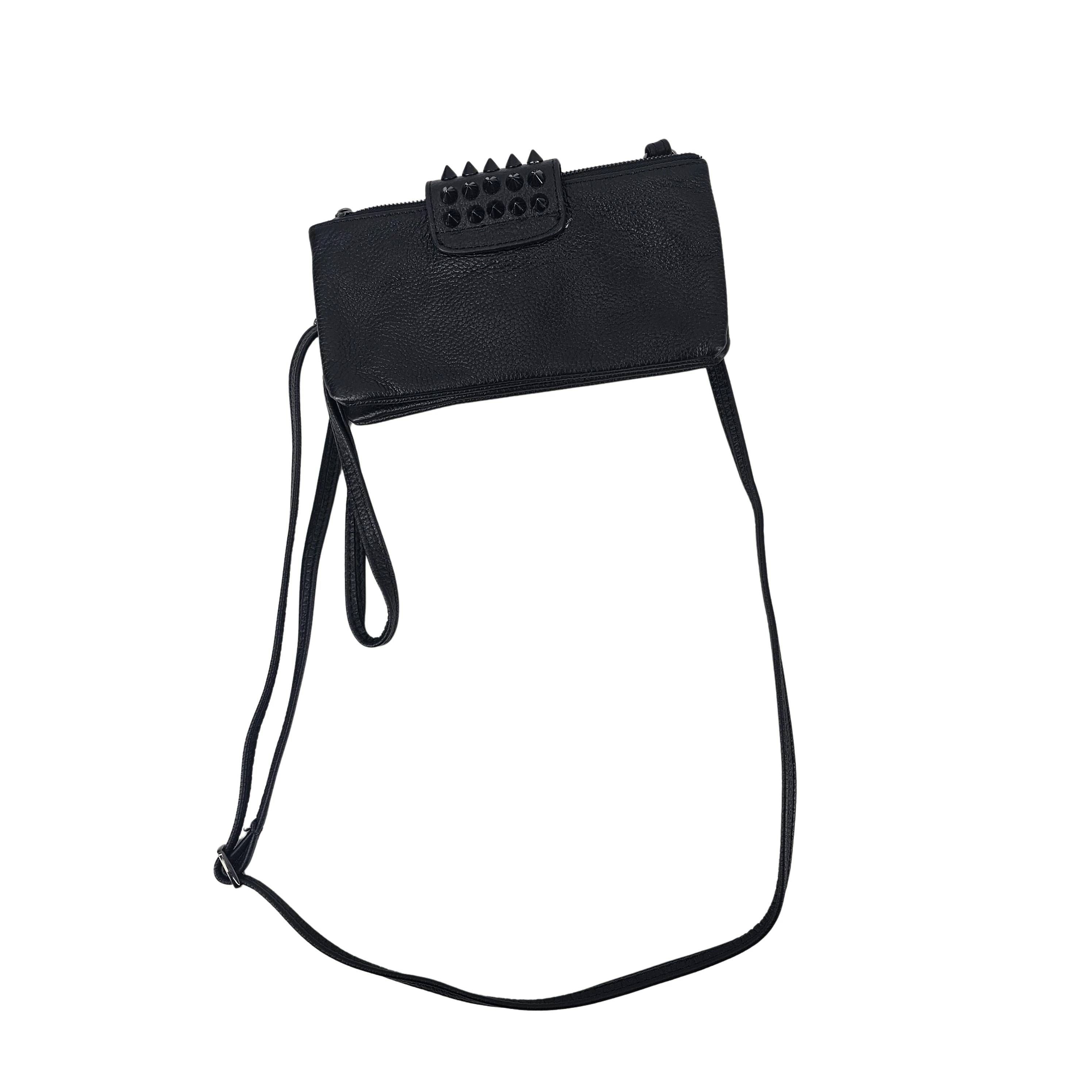 Portofol-Cante Femrash Ngjyre i Zi me Dizajn Thumba S.Hand Women's Crossbody Wallet