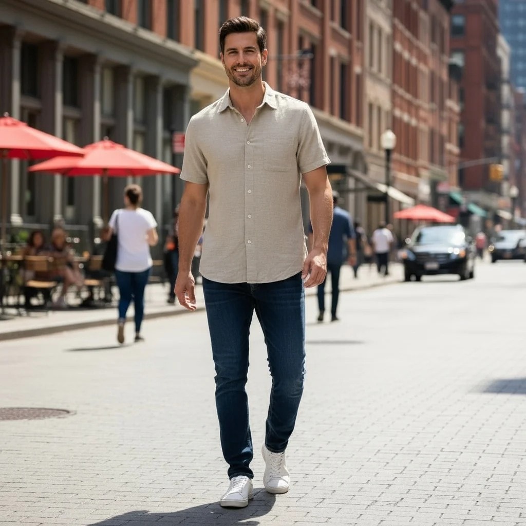 Kemishe Meshkujsh Ngjyre Bezhe Outlet