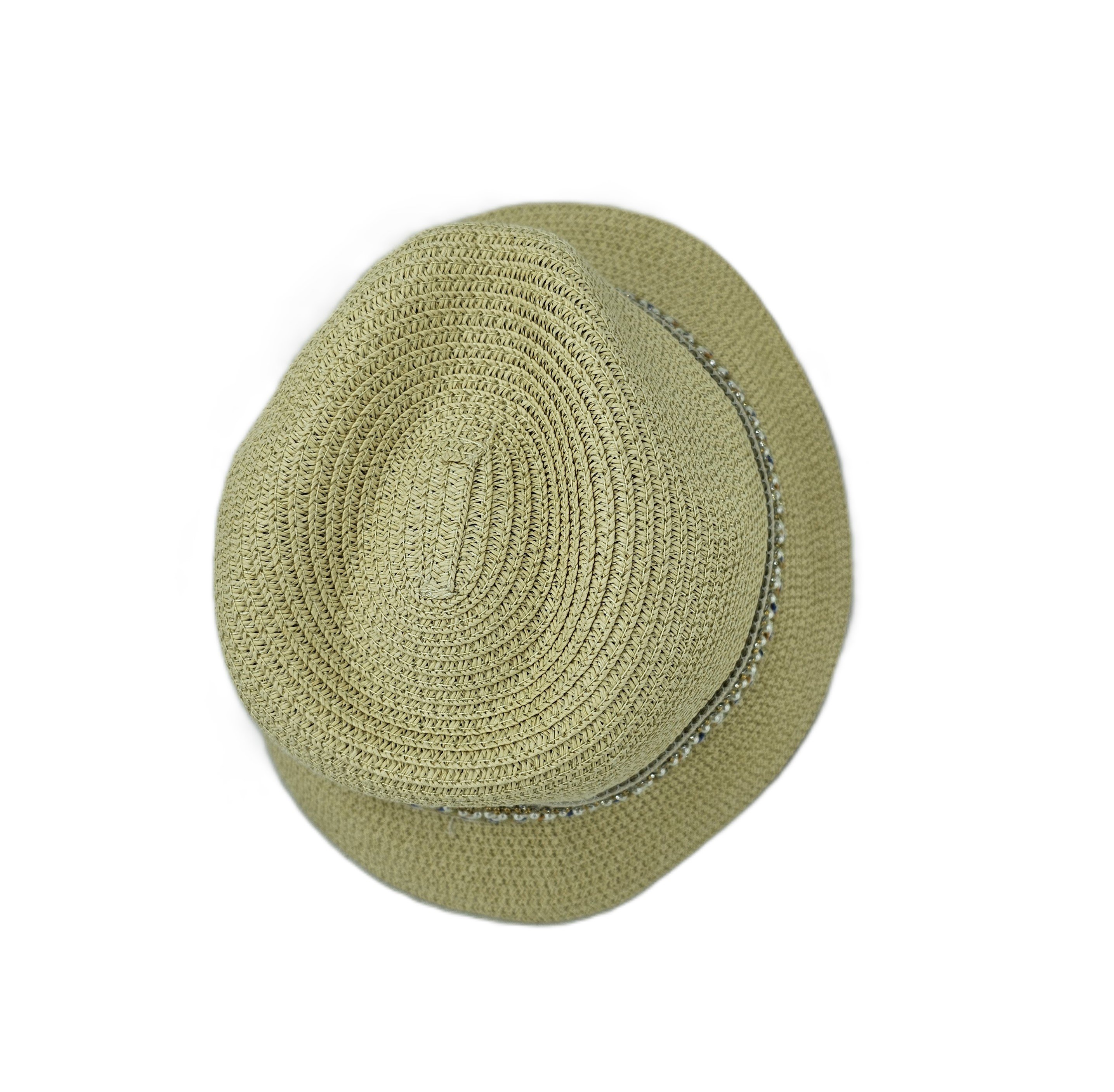 Kapele Plazhi Femrash Kashte me Dizajn me Temina dhe Rruaza S.Hand/Beach Hat