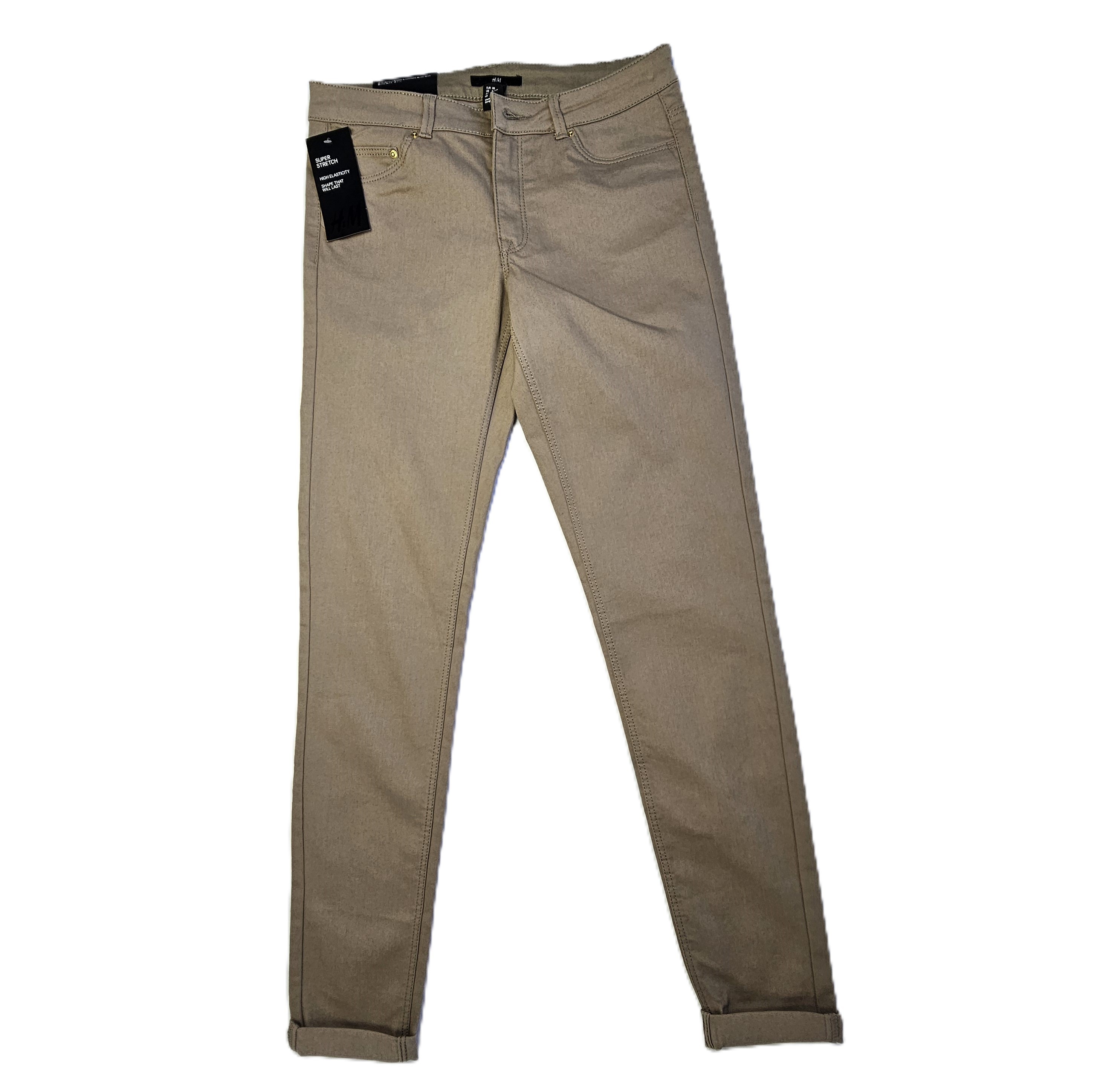 Pantallona Xhins Femrash H&M Ngjyre Bezhe e Erret Outlet/Jeans
