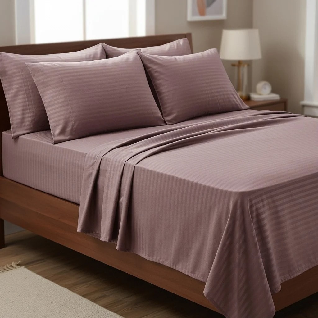 Set Carcafi Ngjyre Uthull me  Vija Dopio 160x200cm Outlet Bed Sheet Set