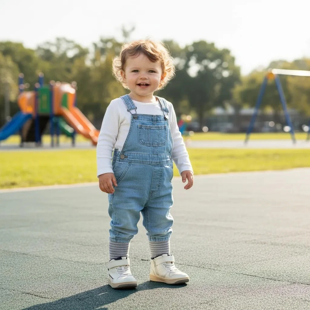 Atlete Femijesh Ngjyre te Bardha me Dizajn Blu te Erret S.Hand Children's Shoes