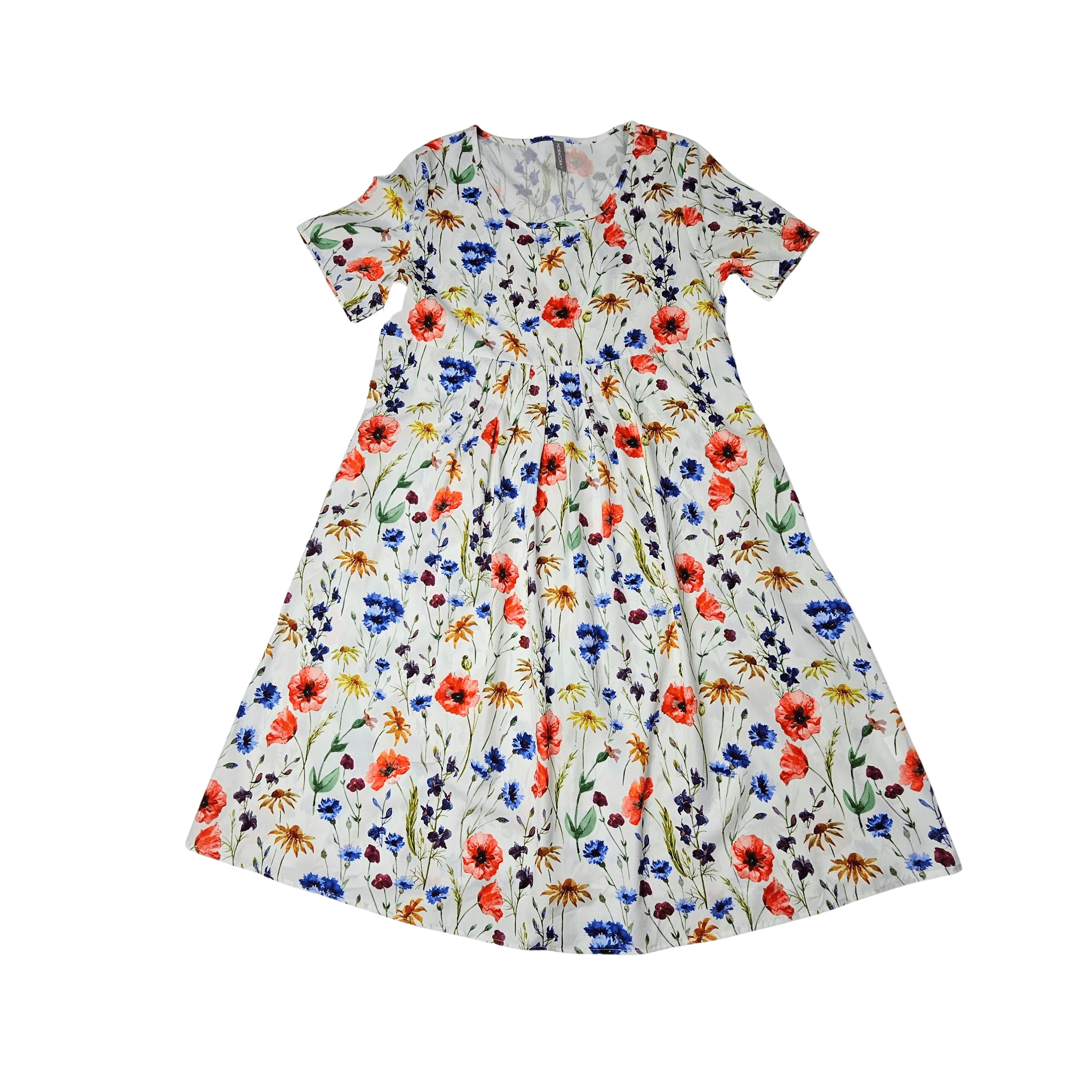 Fustan Femrash Ngjyre i Bardhe me Lule Shumengjyreshe Outlet Womens Dress