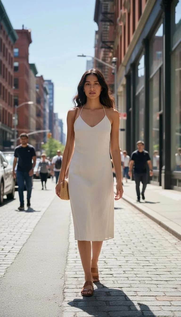 Fustan H&M Lino Ngjyre i Bardhe S.Hand