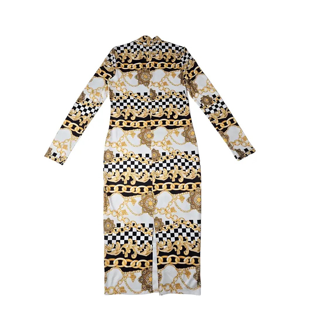 Fustan Femrash Shien Dizajn Abstrakt Outlet Womens Dress