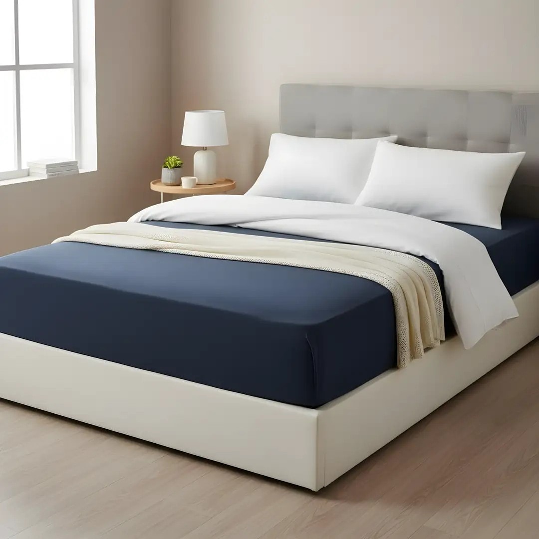 Çarçaf me Llastik Pambuku Dopio 160x200 +30cm Outlet % 100 Cotton Fitted Sheet Double Size