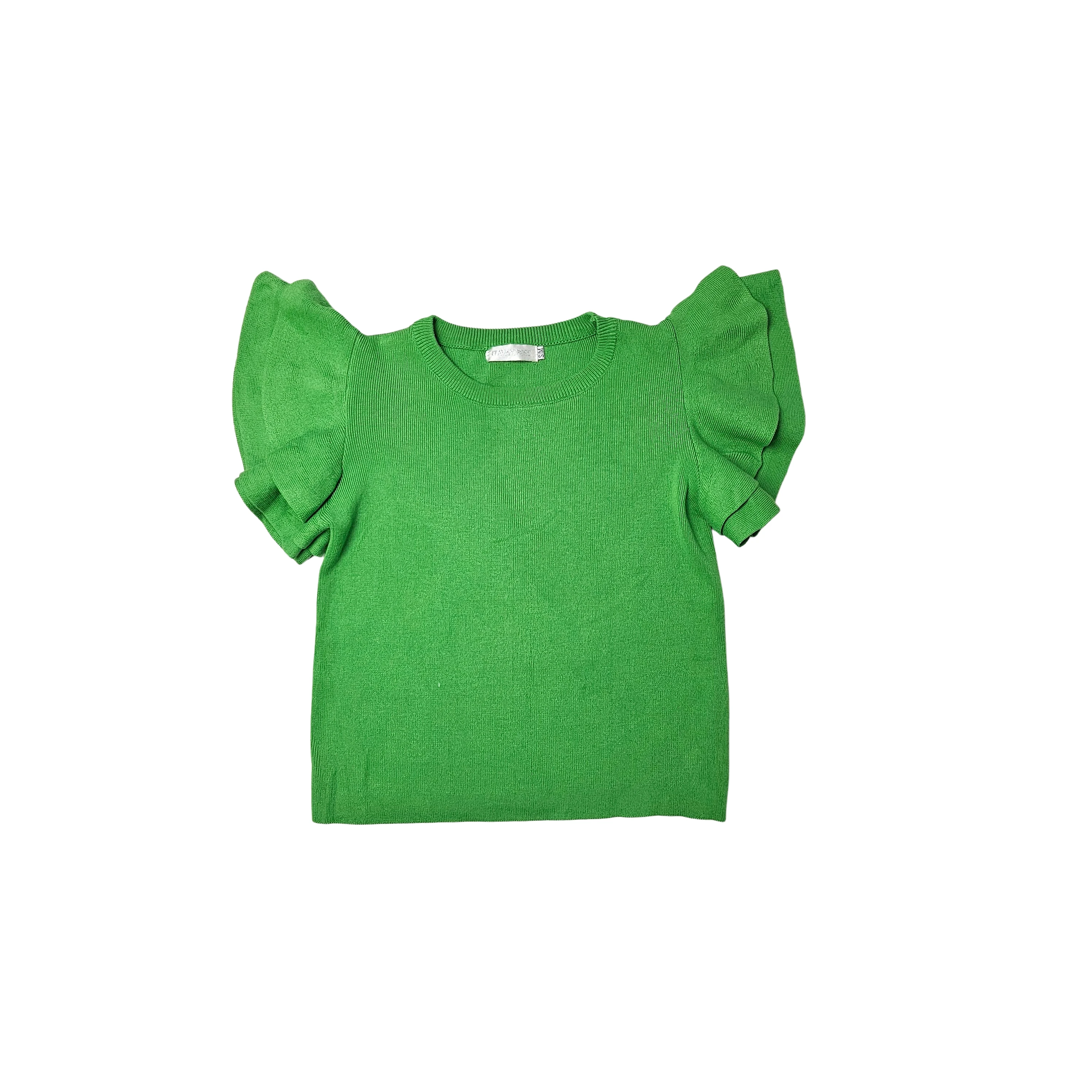 Bluze Femrash Ngjyre Jeshile me Pale tek Krahet  S.Hand Women's Blouse