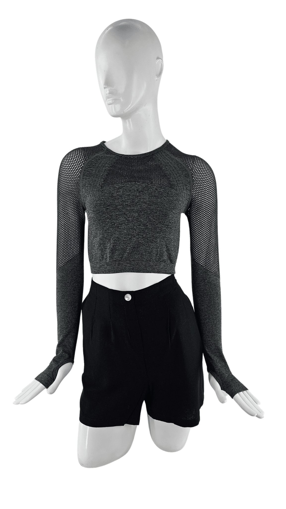 Fitnes Sportiv Crop Top Work Out Ngjyre Ulliri S.Hand/Fitness