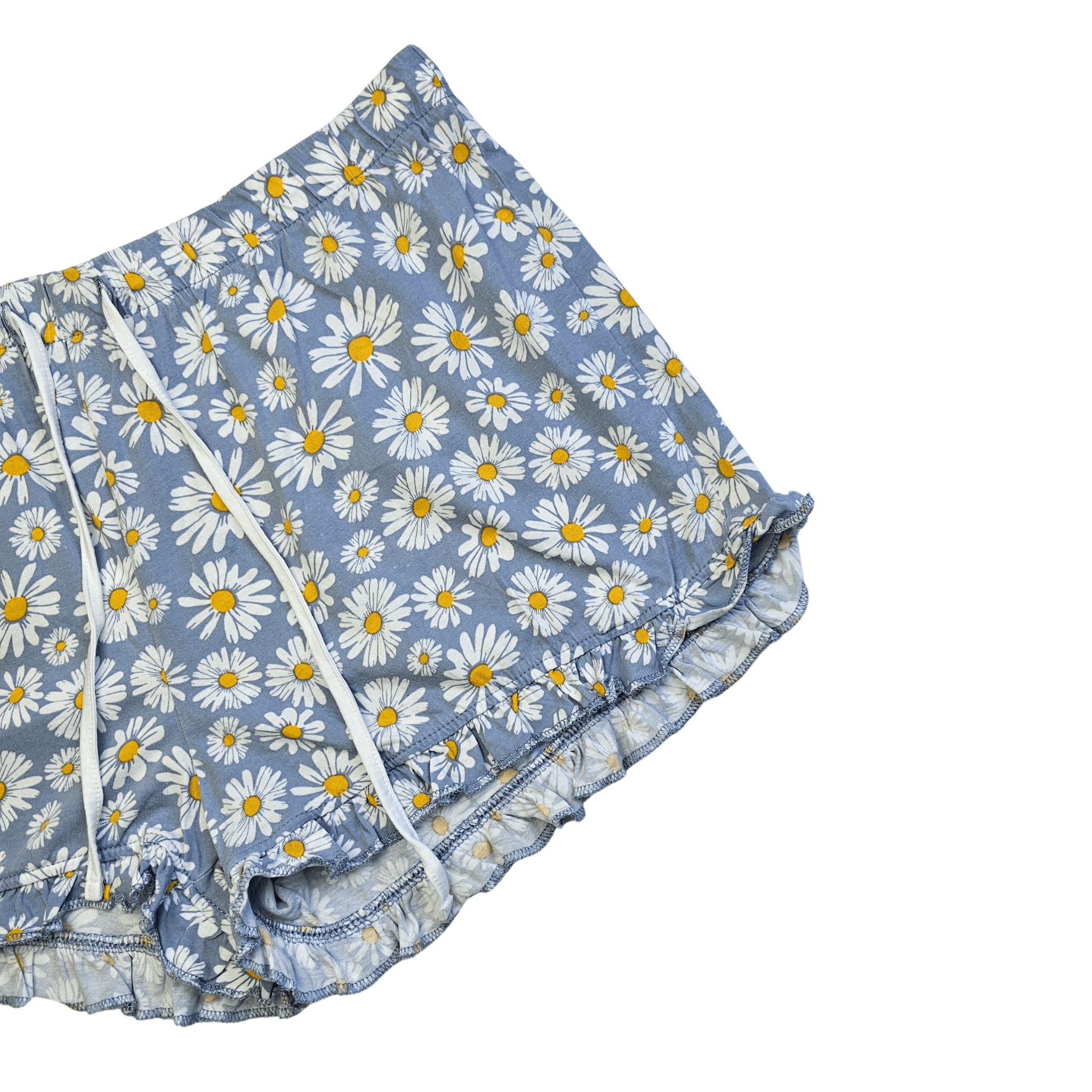 Veshje Gjumi Tuta te Shkurtra Ngjyre Gri e Hapur me Lule te Verdha S.Hand/Sleeping Clothes