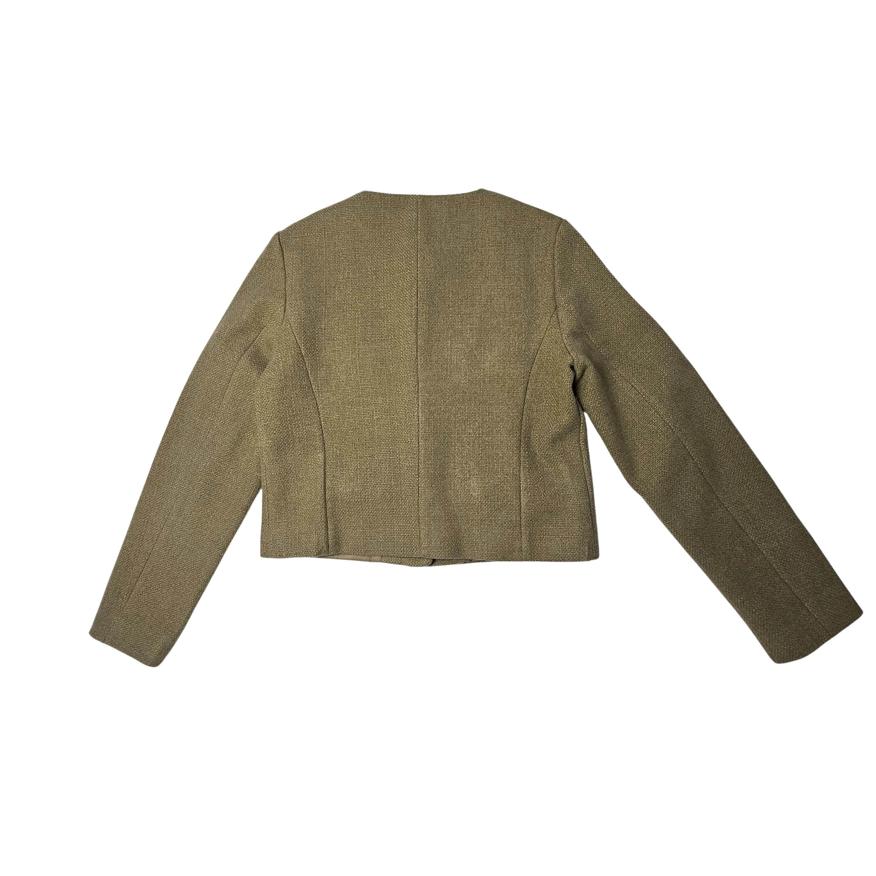 Xhakete Klasike Femrash Zara Ngjyre Bezhe me Detaje Xhepash dhe Kopsash Gold S.Hand Women's Classic Jacket