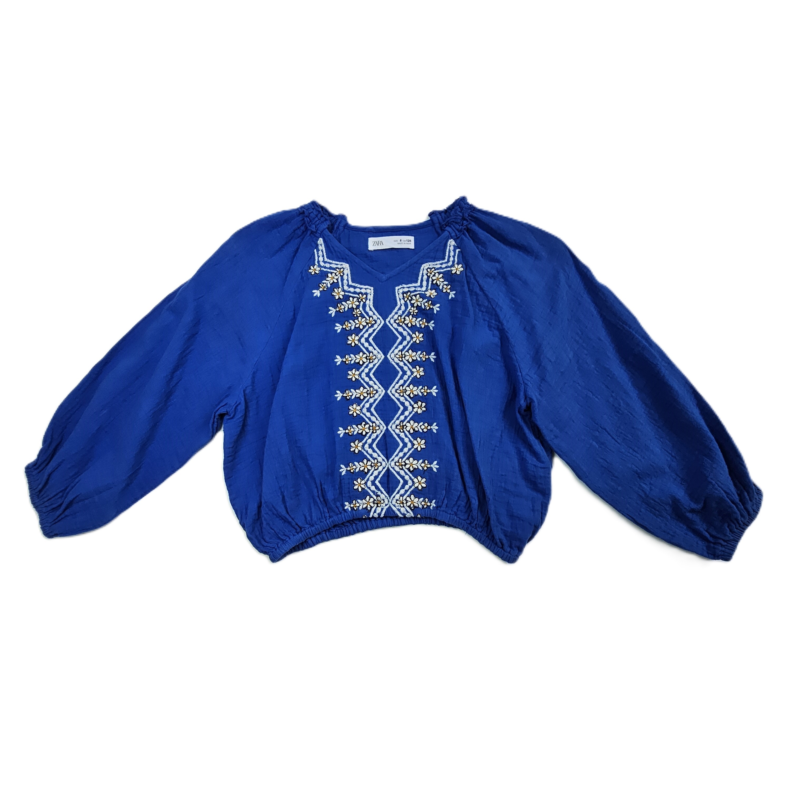 Kemishe Femijesh Zara Ngjyre Blu me Lule te Bardha/Shirt