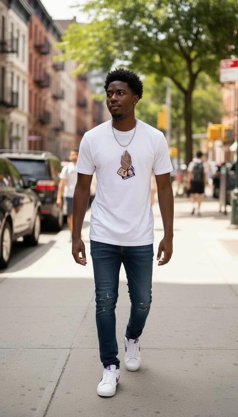 T-Shirt Meshkujsh Oversize Outlet/T-Shirt - Bardhë