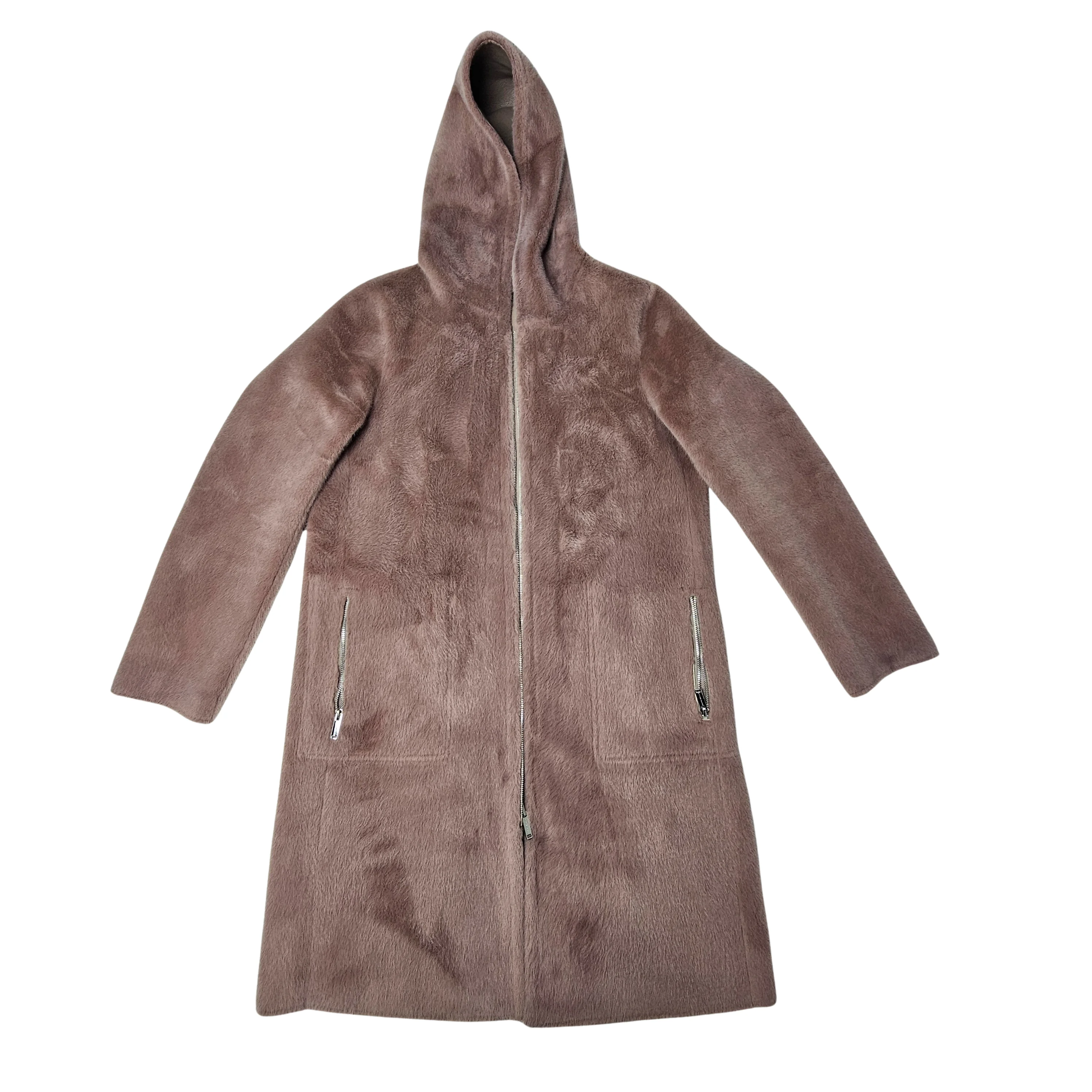 Xhup Femrash qe Vishet nga te dyja Anet Ngjyre Bezhe S.Hand Women's Coat 