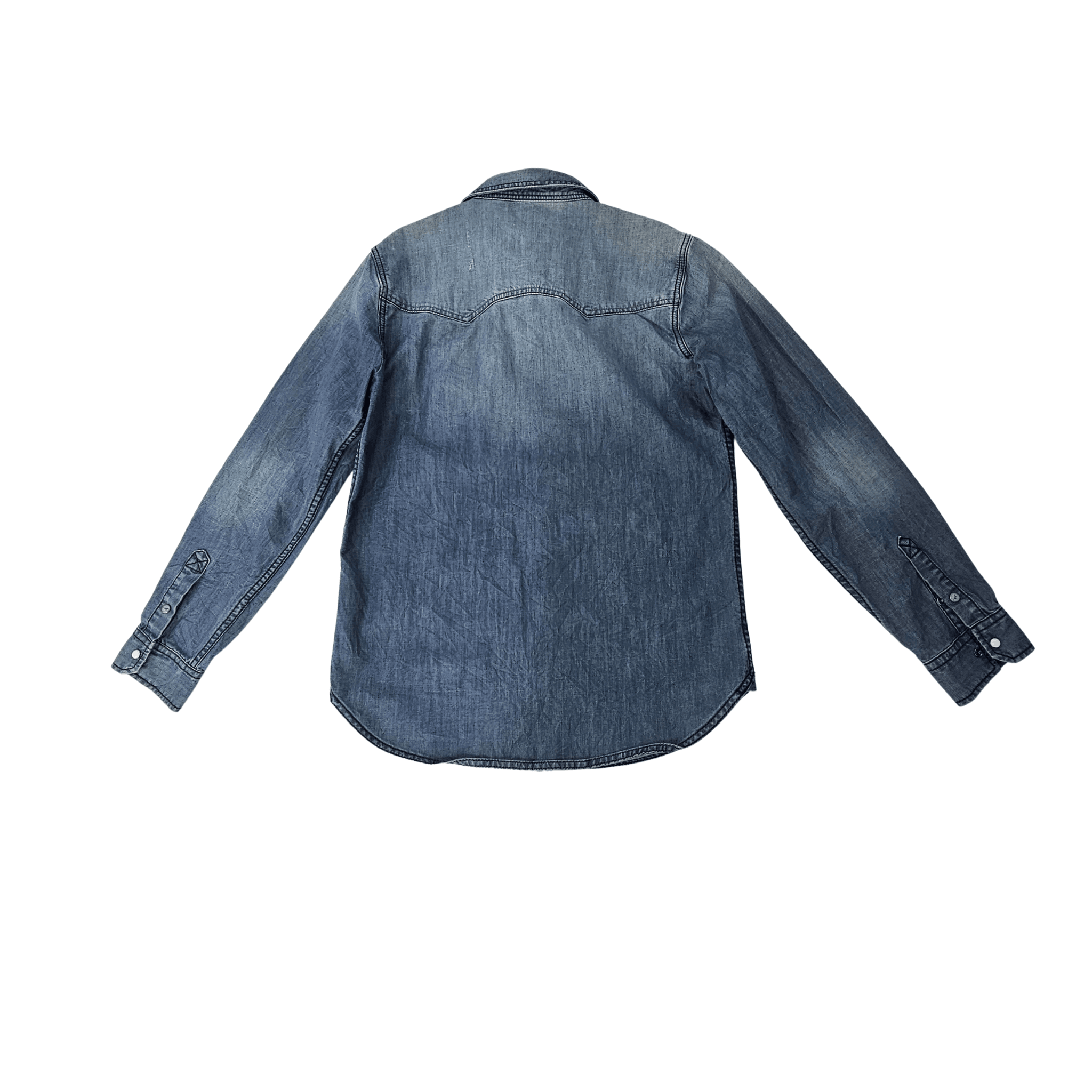 Kemishe Xhins Meshkujsh Mustang ngjyre Blu S.Hand Shirt
