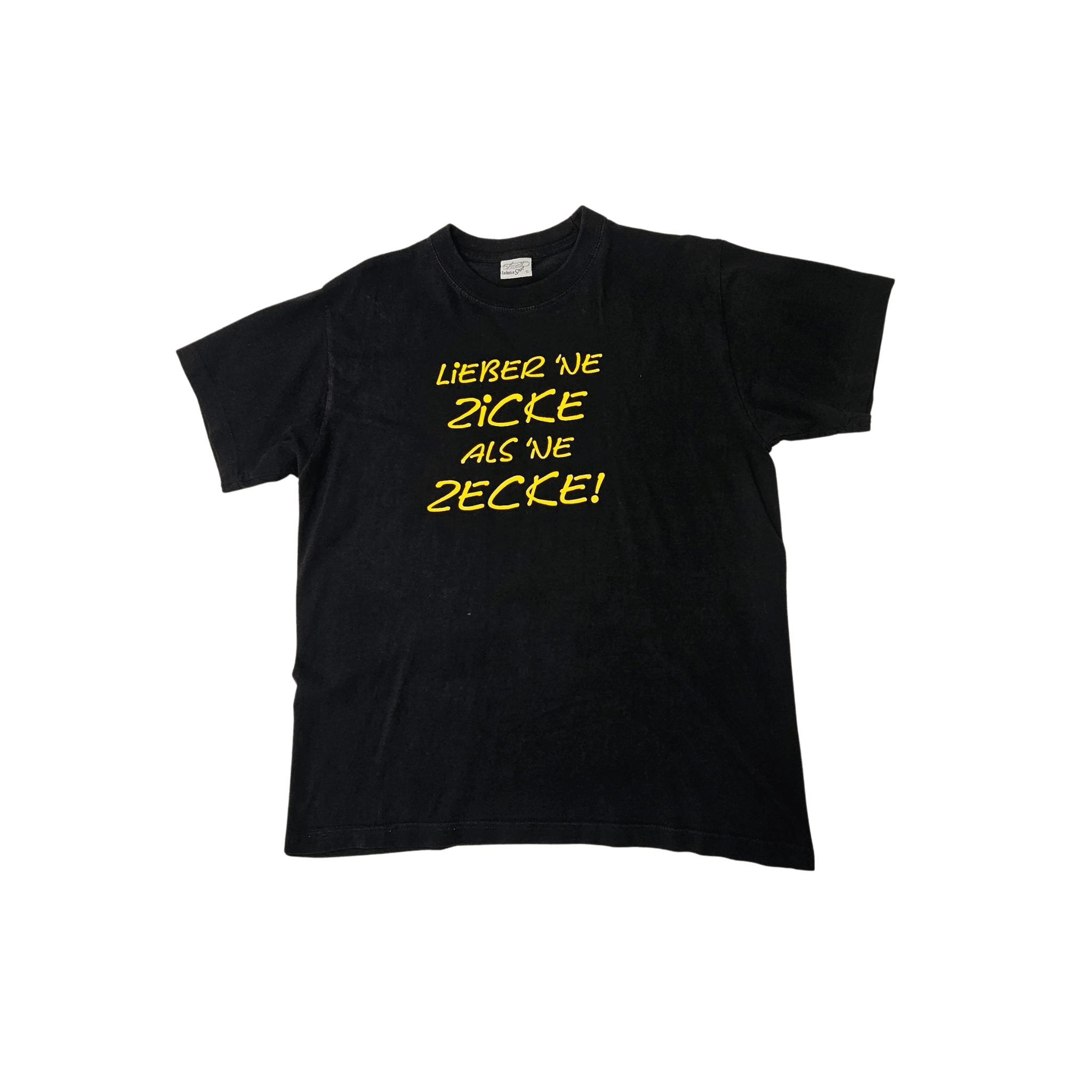 T -Shirt Meshkujsh Ngjyre i Zi me Shkrim Gold S.Hand