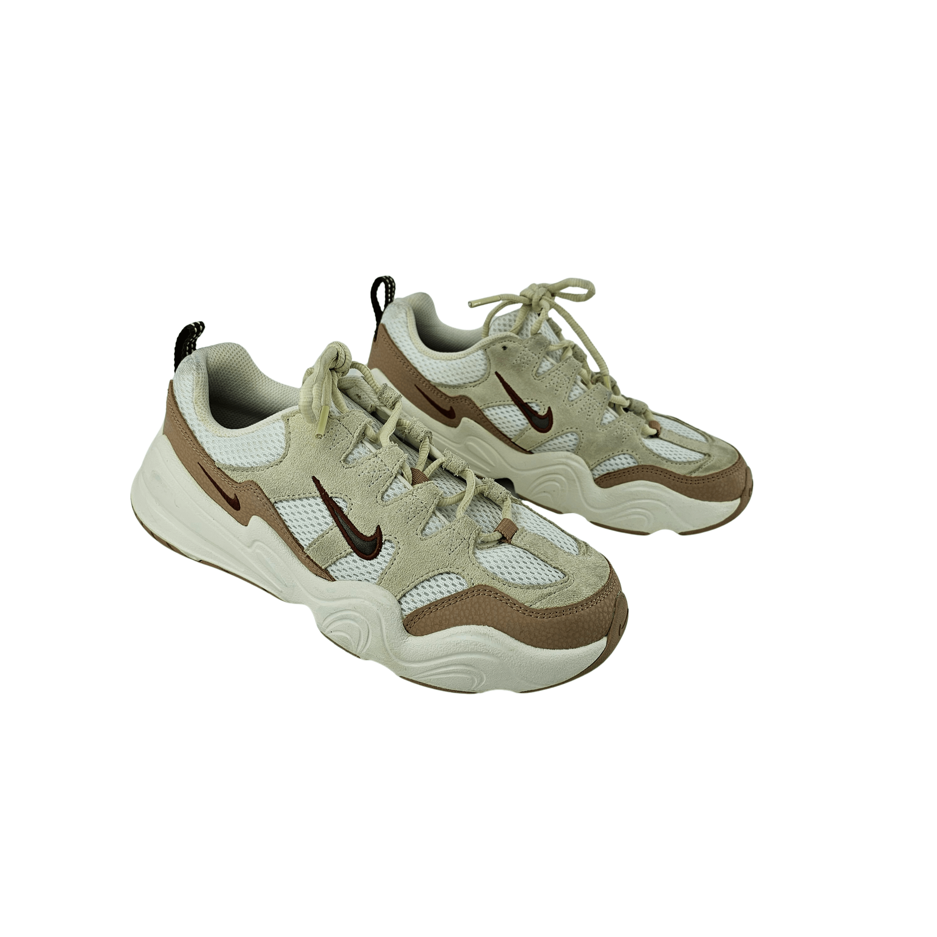 Atlete Femrash Ngjyre Bezhe e Hapur me Dizajn te Bardhe dhe Vishnje S.Hand Womens Shoes