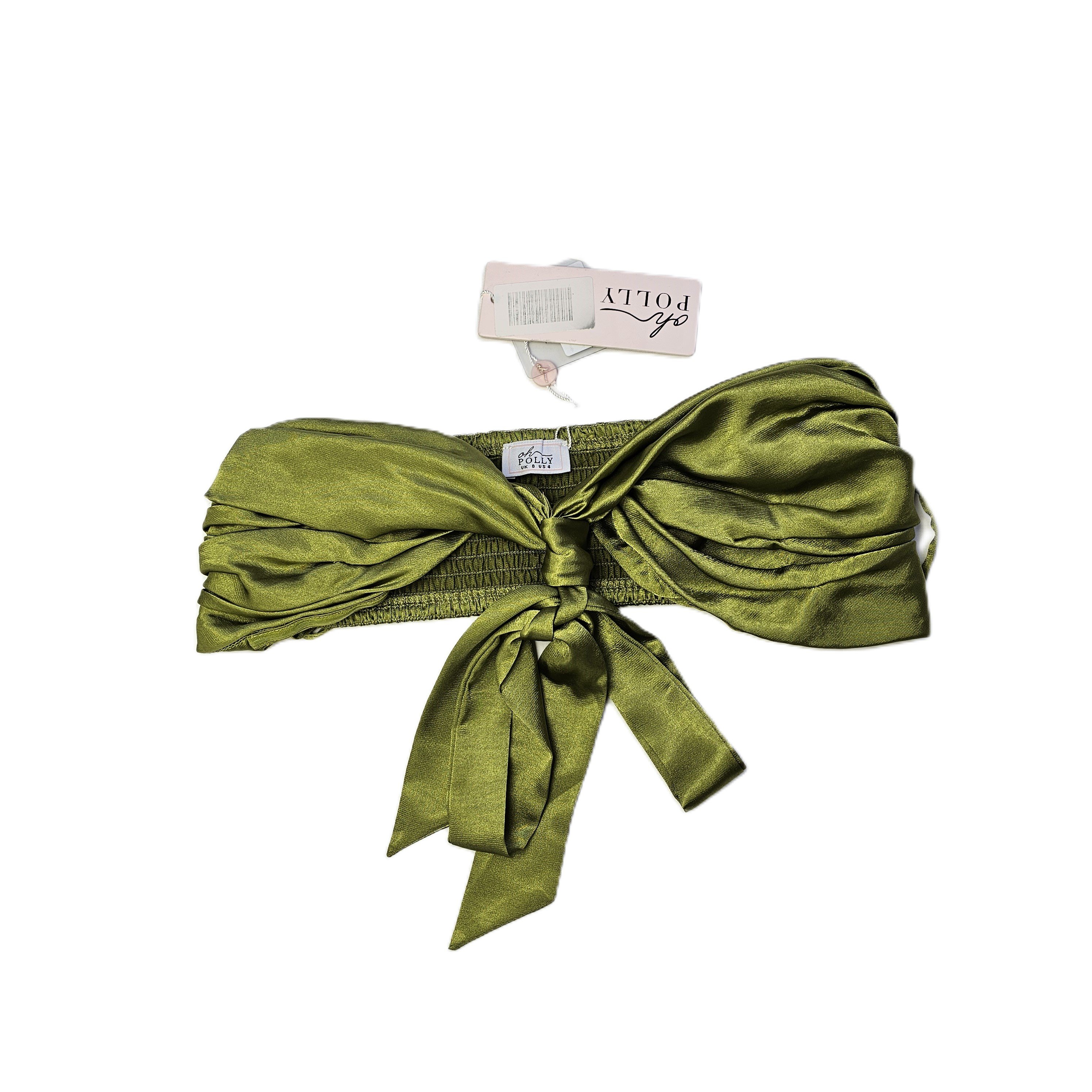 Kanatjere Femrash Oh Polly Saten Ngjyre Jeshile Outlet/Crop Top