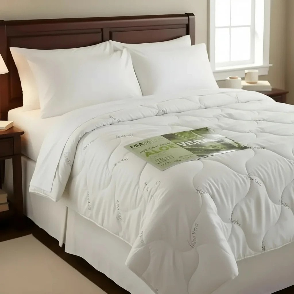 Jorgan Bardhe Aloe Vera Dopio 220x240cm Outlet King Size Duvet Ouilt
