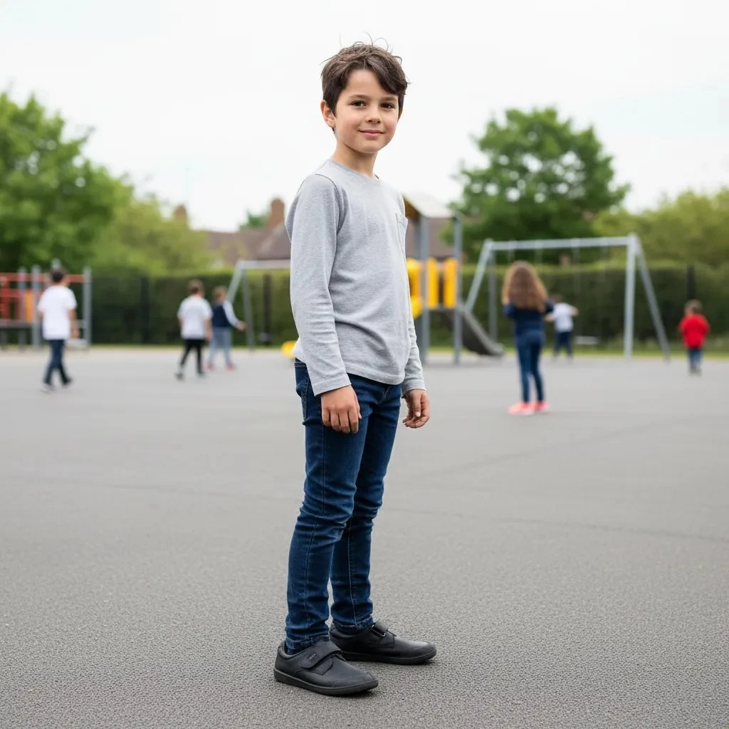 Kepuce Femijesh Ngjyre Blu te Erreta me Dizajn te Zi Outlet Children's Shoes