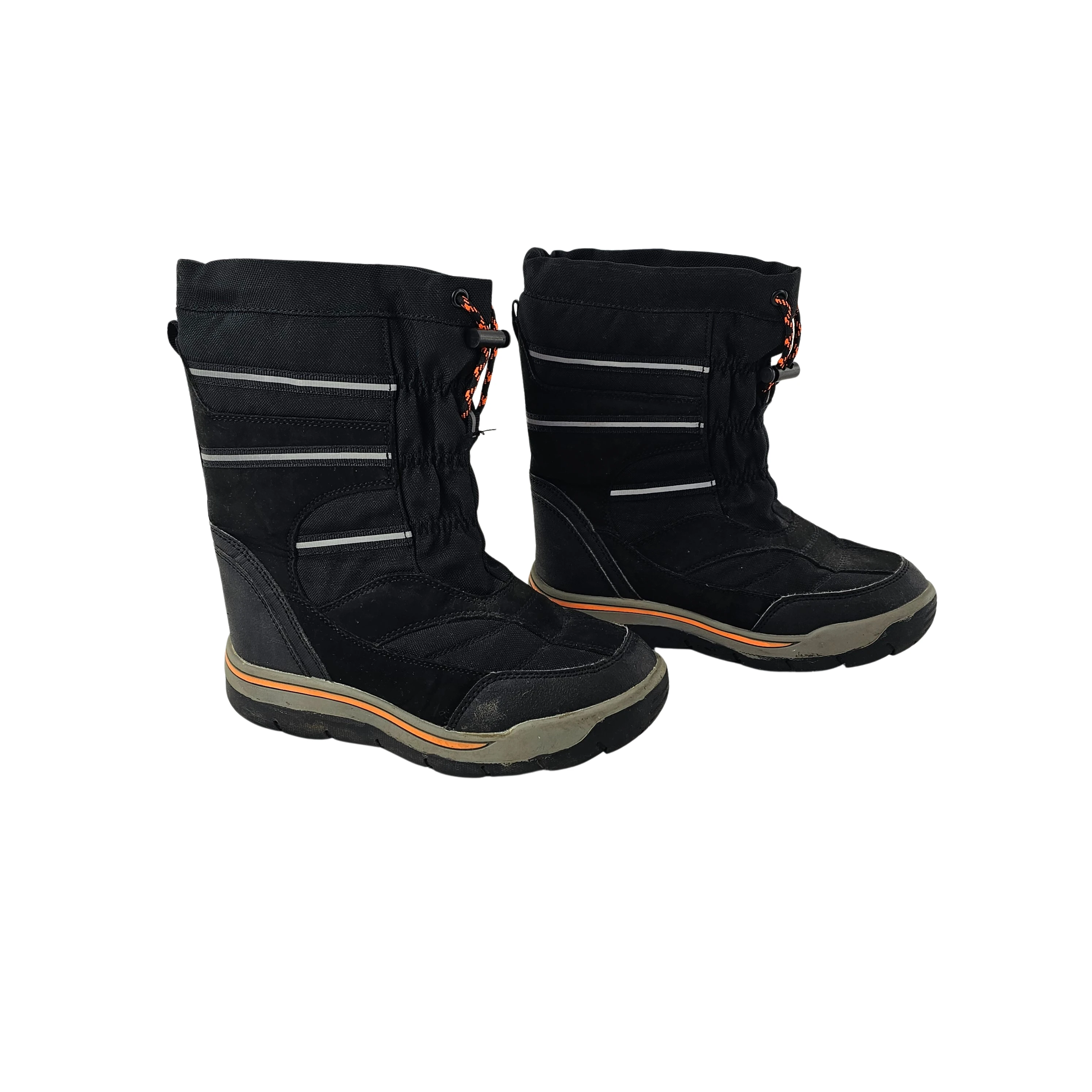 Cizme Femijesh me Push Brenda Ngjyre te Zeza me Vija Gri dhe Portokalli S.Hand Children's Boots