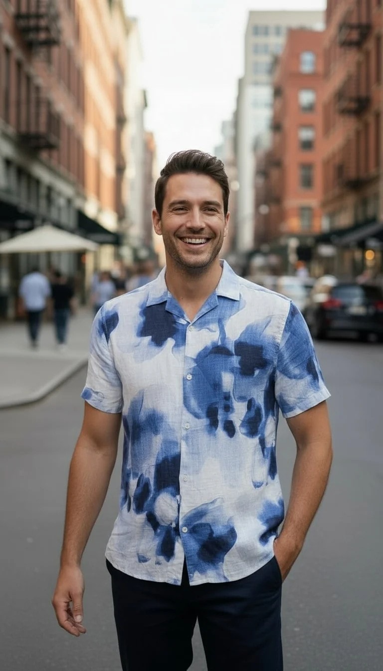 Kemishe Meshkujsh Zara Dizajn me Lule Blu S.Hand