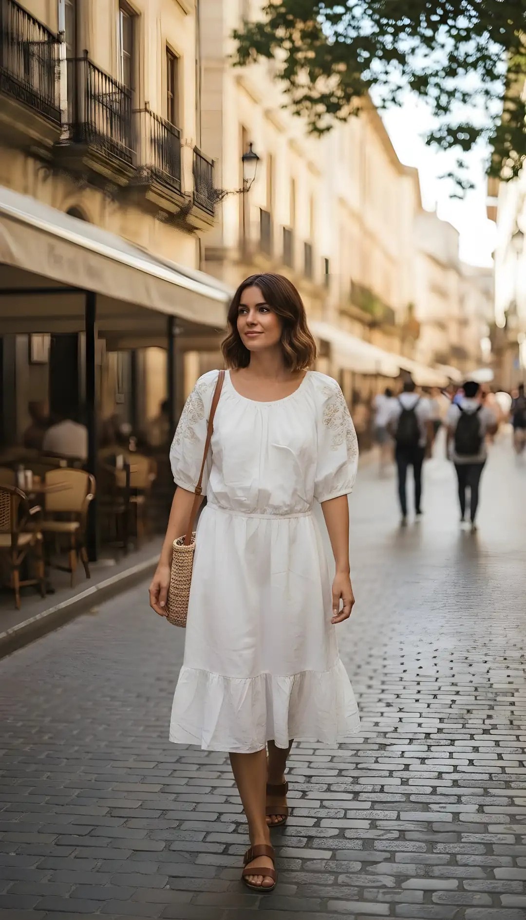 Fustan Femrash Knox Rose Ngjyre i Bardhe me Dantelle tek Krahet Outlet/Drees