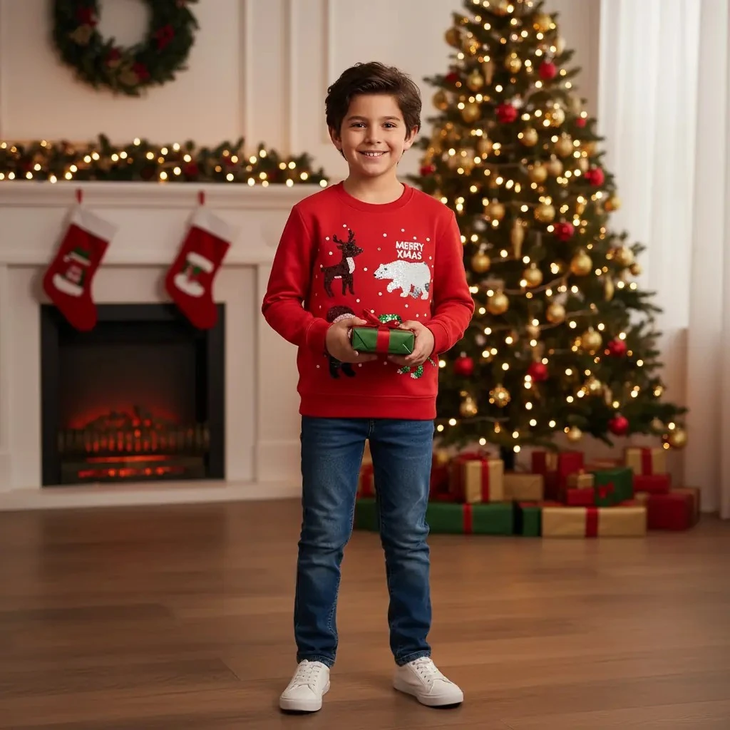 Bluze Femijesh me Motive Festive S.Hand Christmas Themed