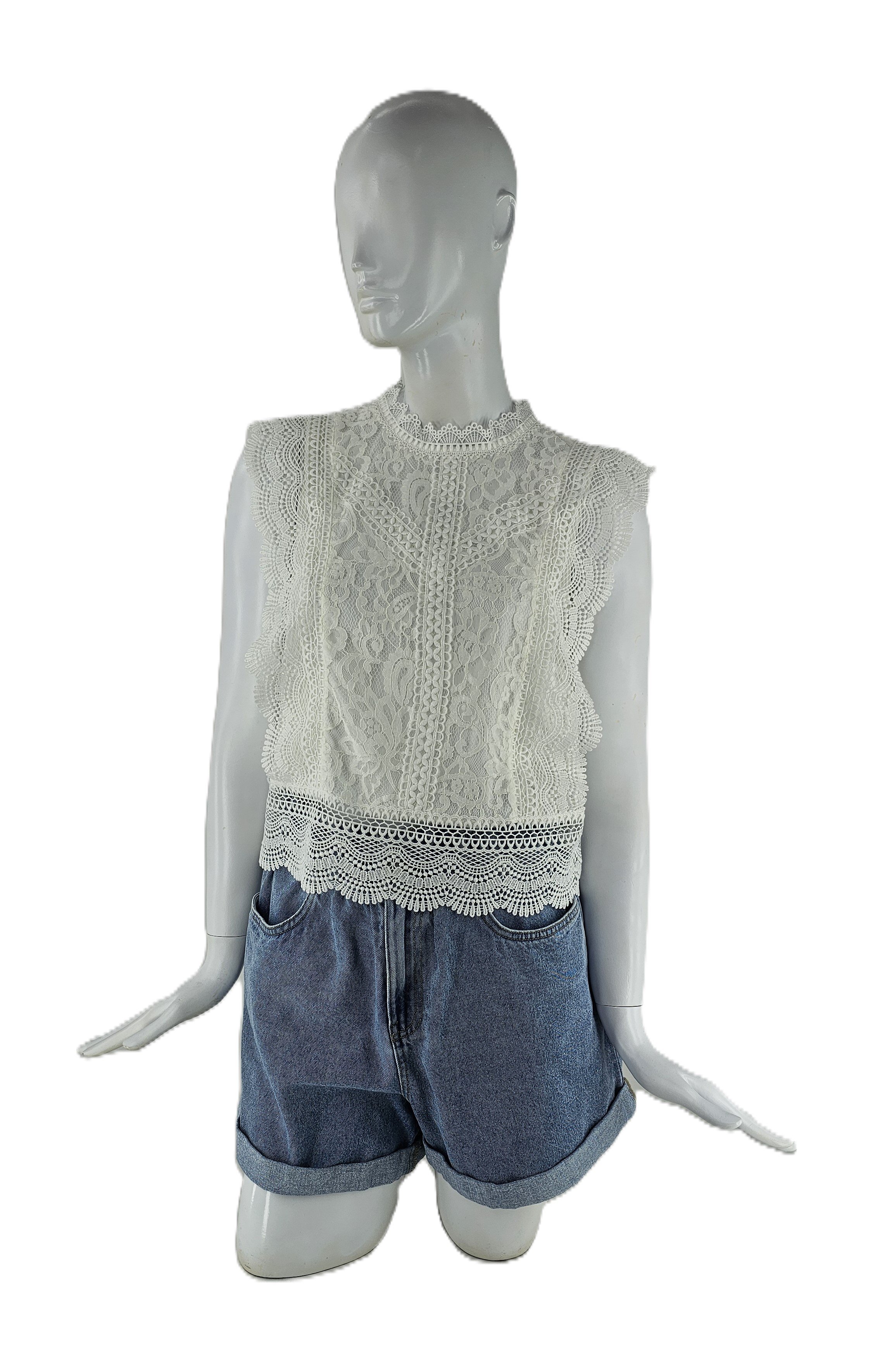 Bluze Femrash e Bardhe me Dantelle S.Hand