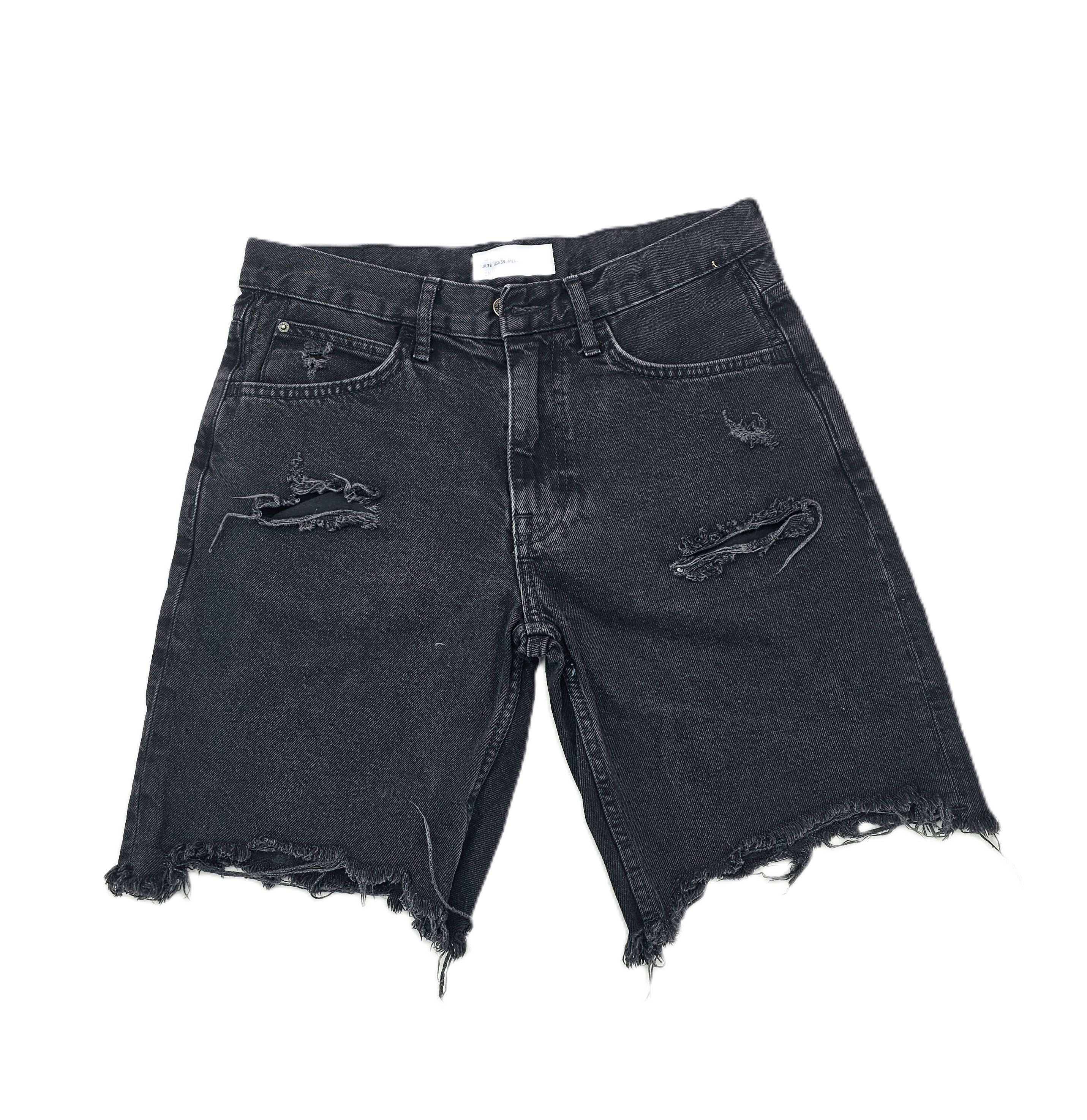 Pantallona te Shkurtra Meshkujsh Bershka S.Hand/Denim Black Shorts