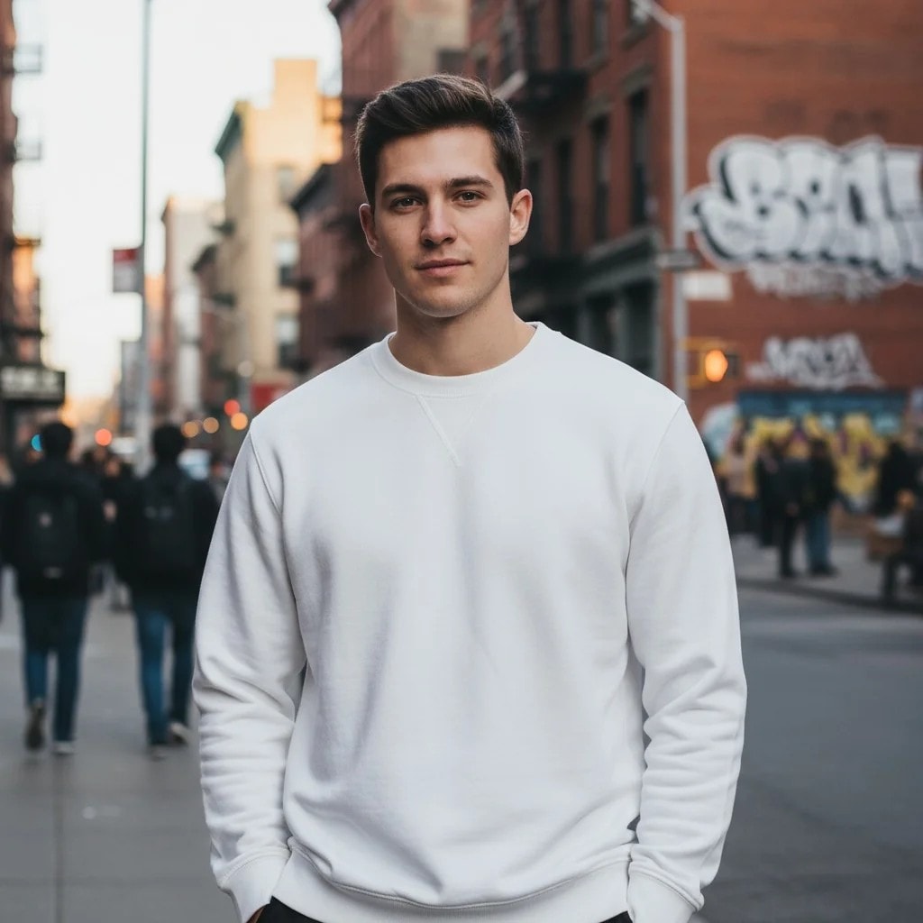 Bluze Sportive Meshkujsh Outlet Men Sweatshirt - Bardhë