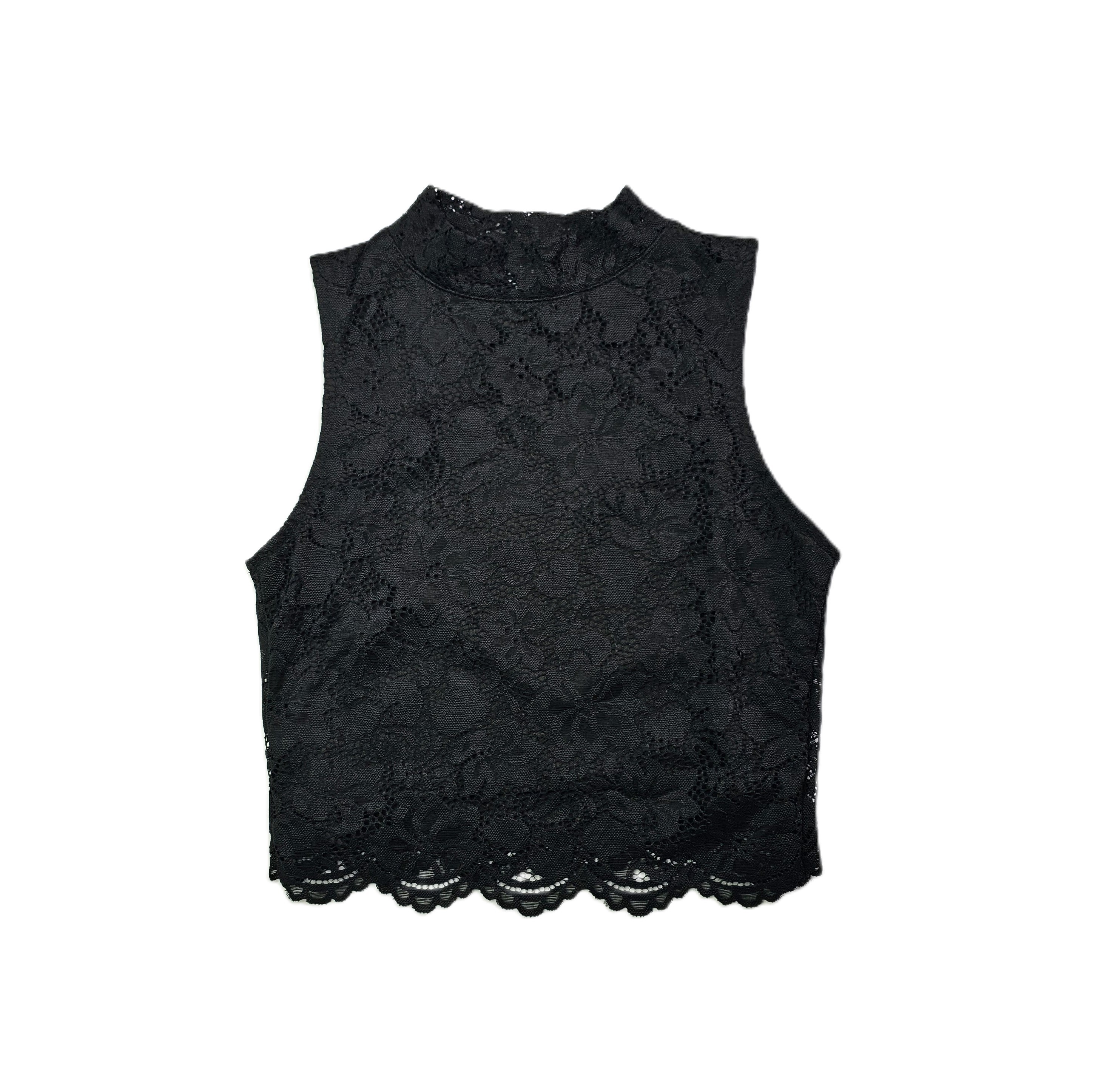Kanatjere femrash Crop Top Ngjyre e Zeze me Dantelle S.Hand/Crop Top