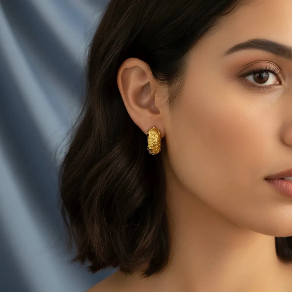 Vathe Femrash Çeliku M31 Stainless Steel Ngjyre Gold Women Earrings