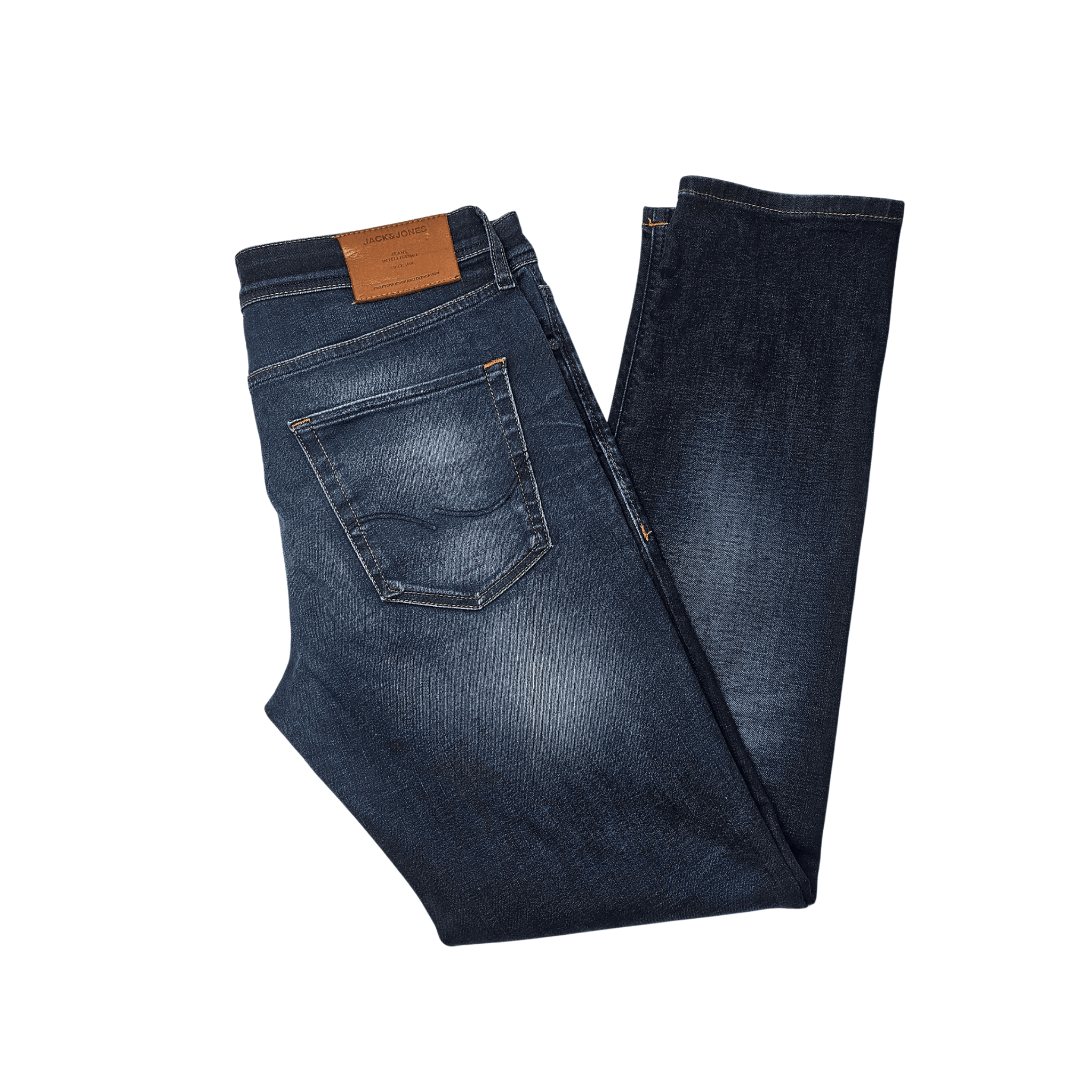 Pantallona Xhins Meshkujsh Jack&Jones Ngjyre Blu te Erreta S.Hand Jeans
